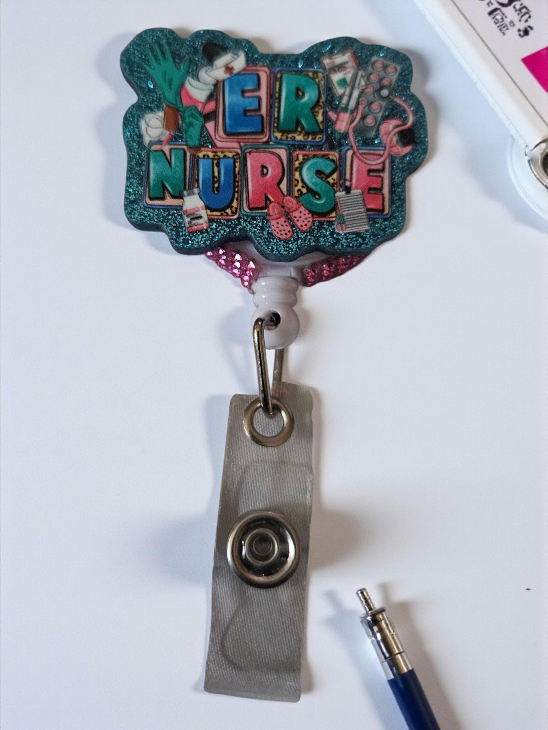 ER Nurse Badge Reel, Afrocentric Melanin Woman view 2
