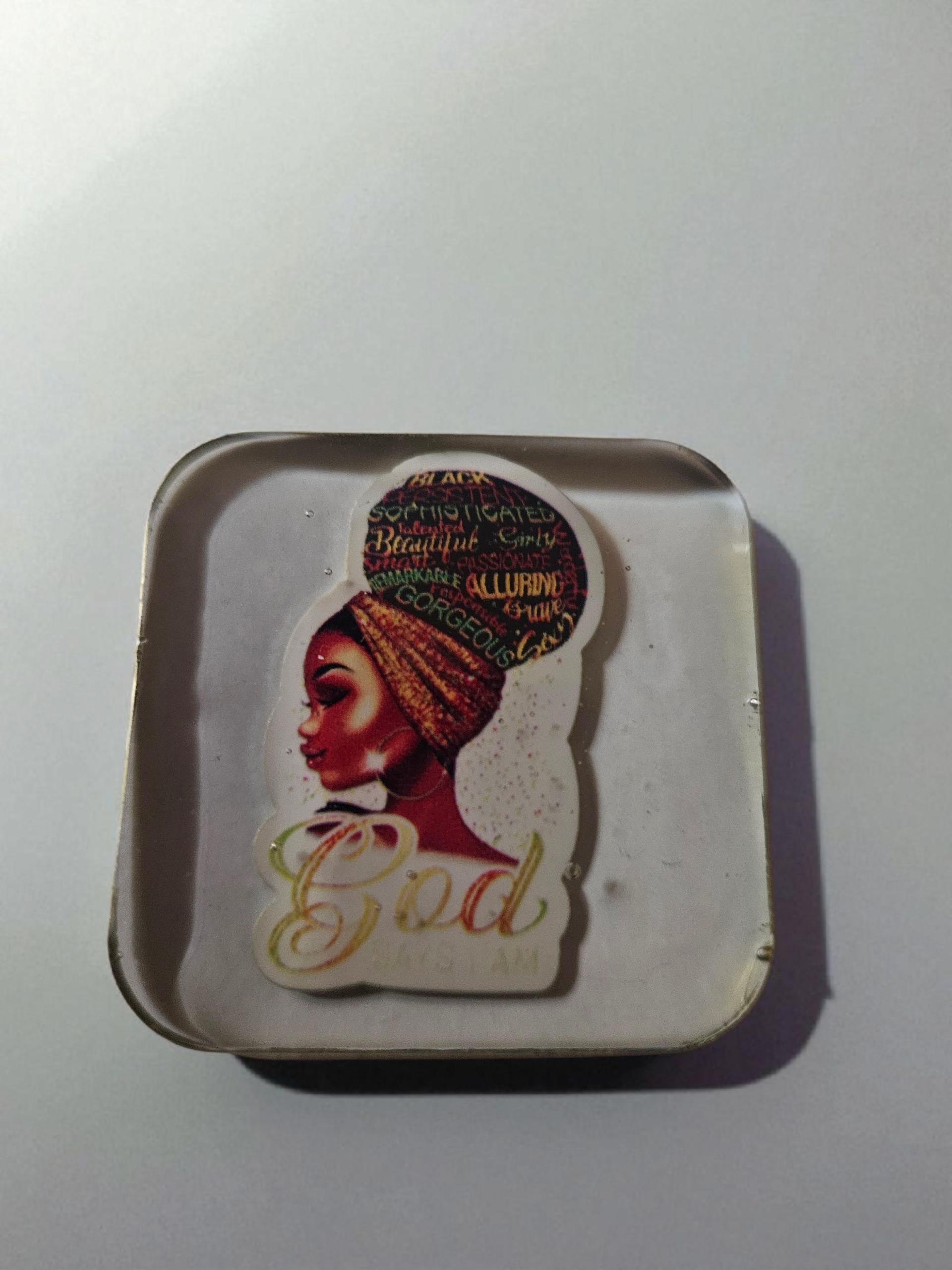 GOD SAYS I AM Afrocentric Resin Lapel Pin