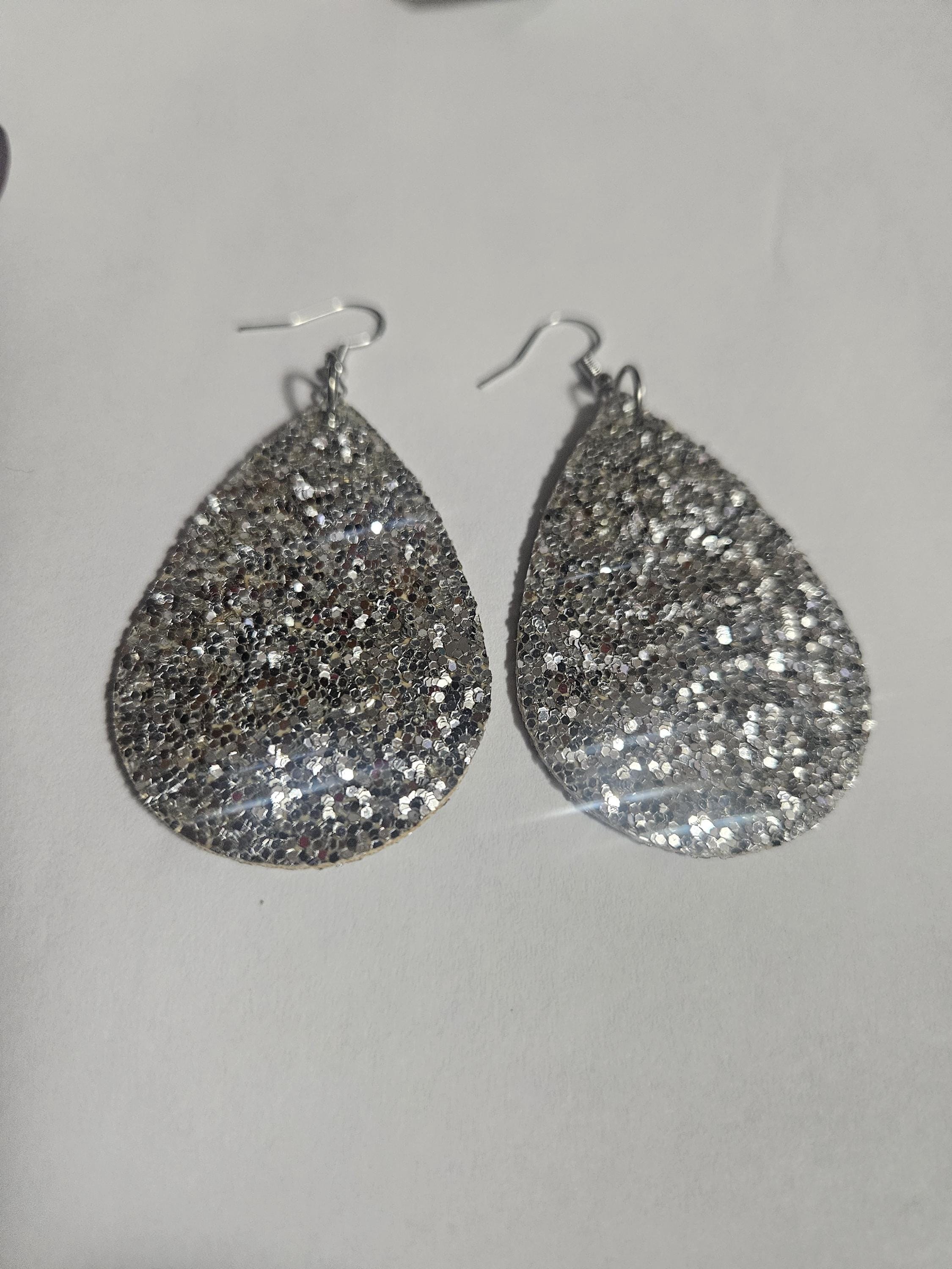 Glitter Tear Drop Earrings view 7