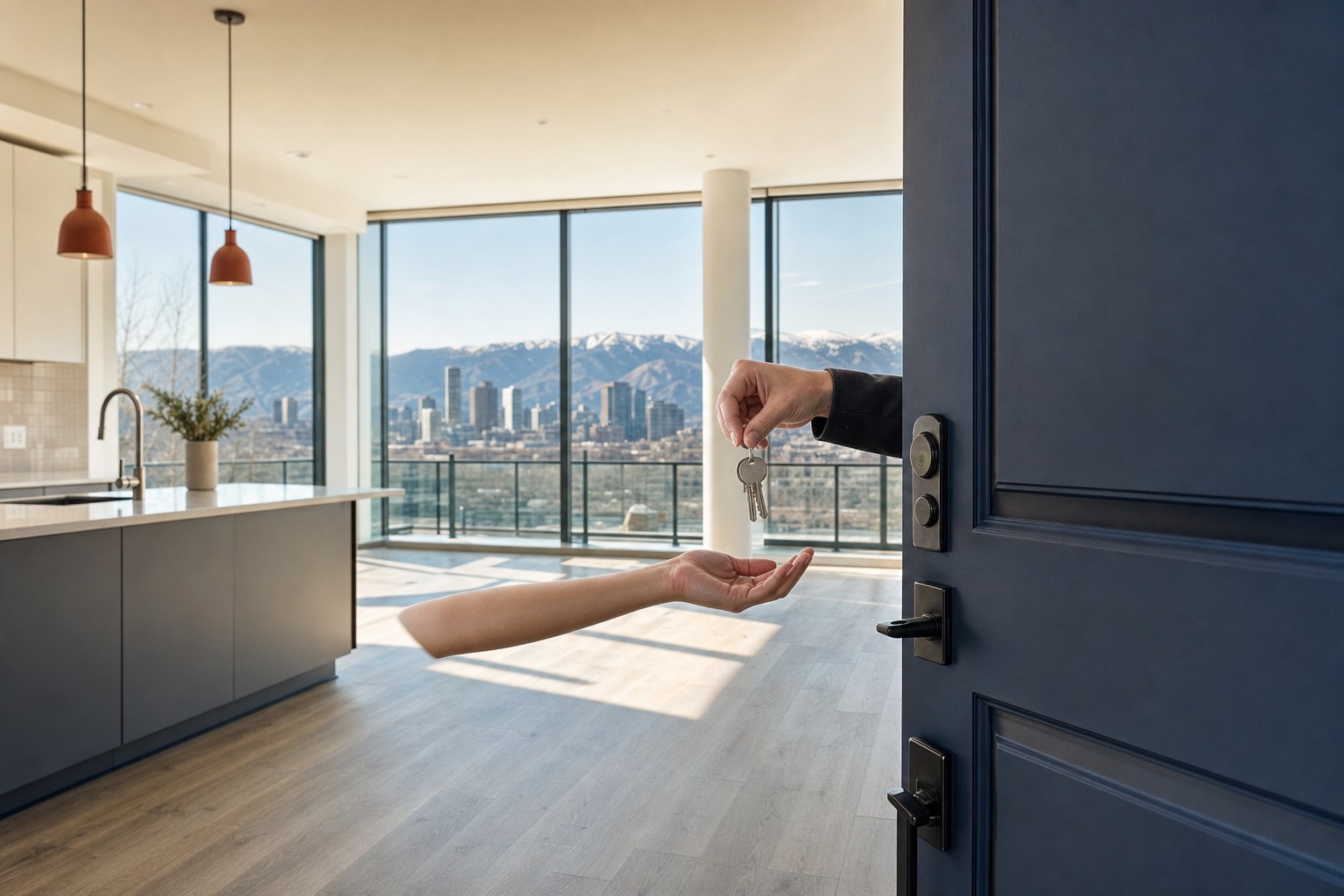 Key handoff at a clean Denver apartment