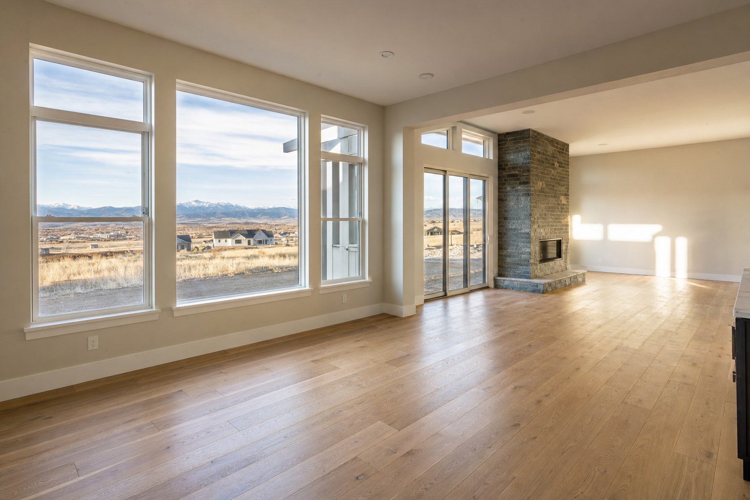 Bright vacant living room ready for a showing