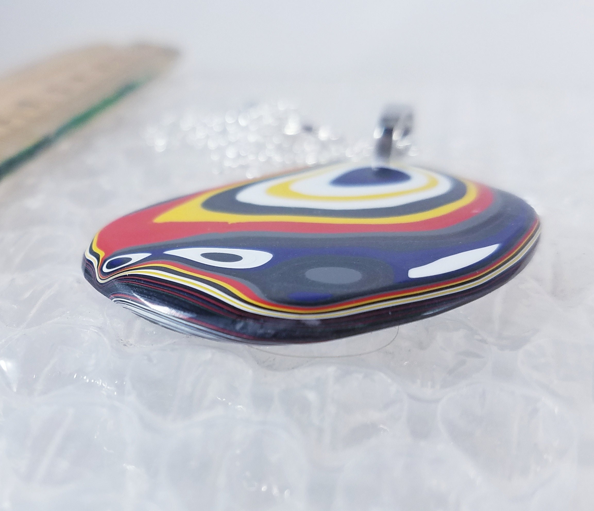 Fordite Pendant Brilliant Colors, view 4