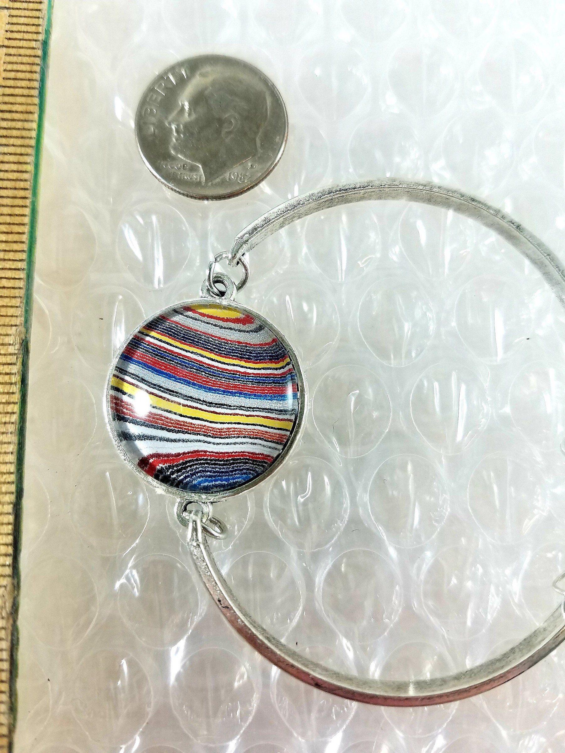 Ford Focus Fordite Bracelet Silver Plated /bridesmaid, view 2