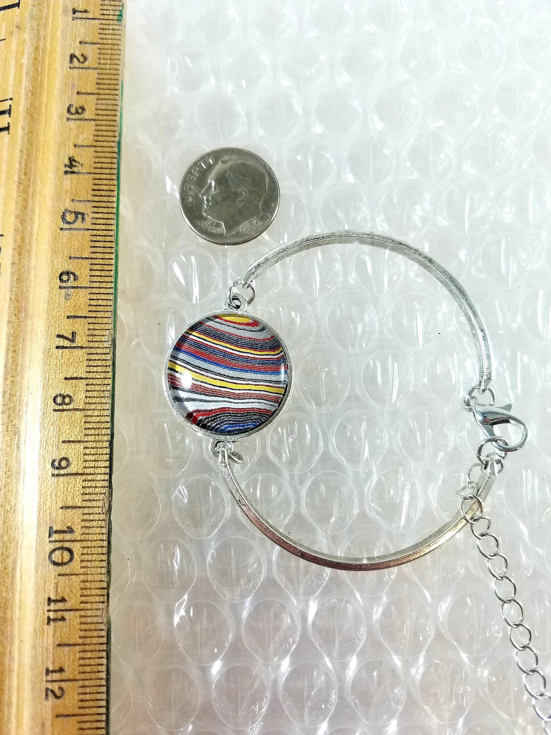 Ford Focus Fordite Bracelet Silver Plated /bridesmaid, view 3