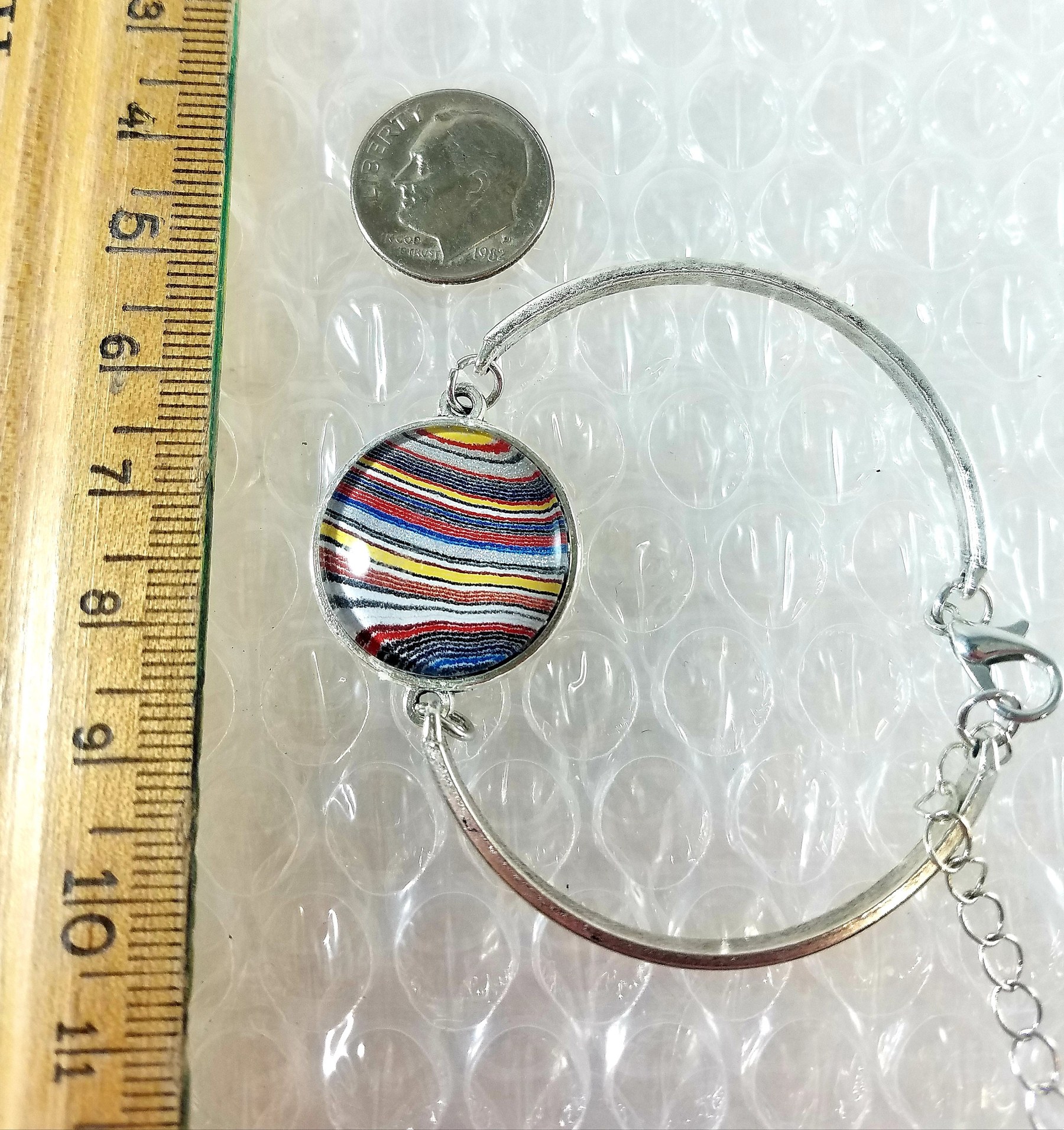 Ford Focus Fordite Bracelet Silver Plated /bridesmaid, view 4