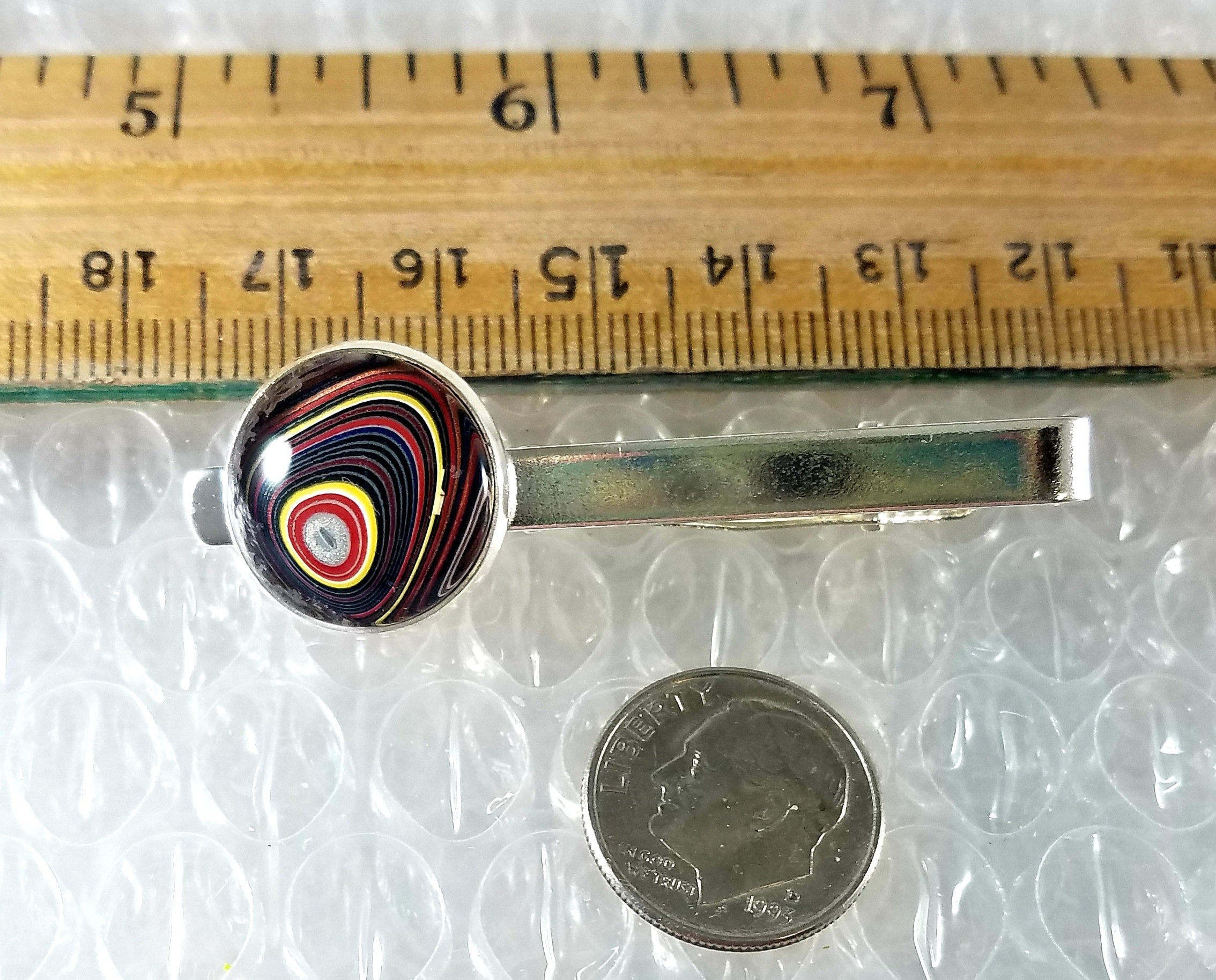 Fordite Tie Bar groomsmen, Usher, Gift, Gift for Him, Car Lover, Auto Enthusiast, view 2