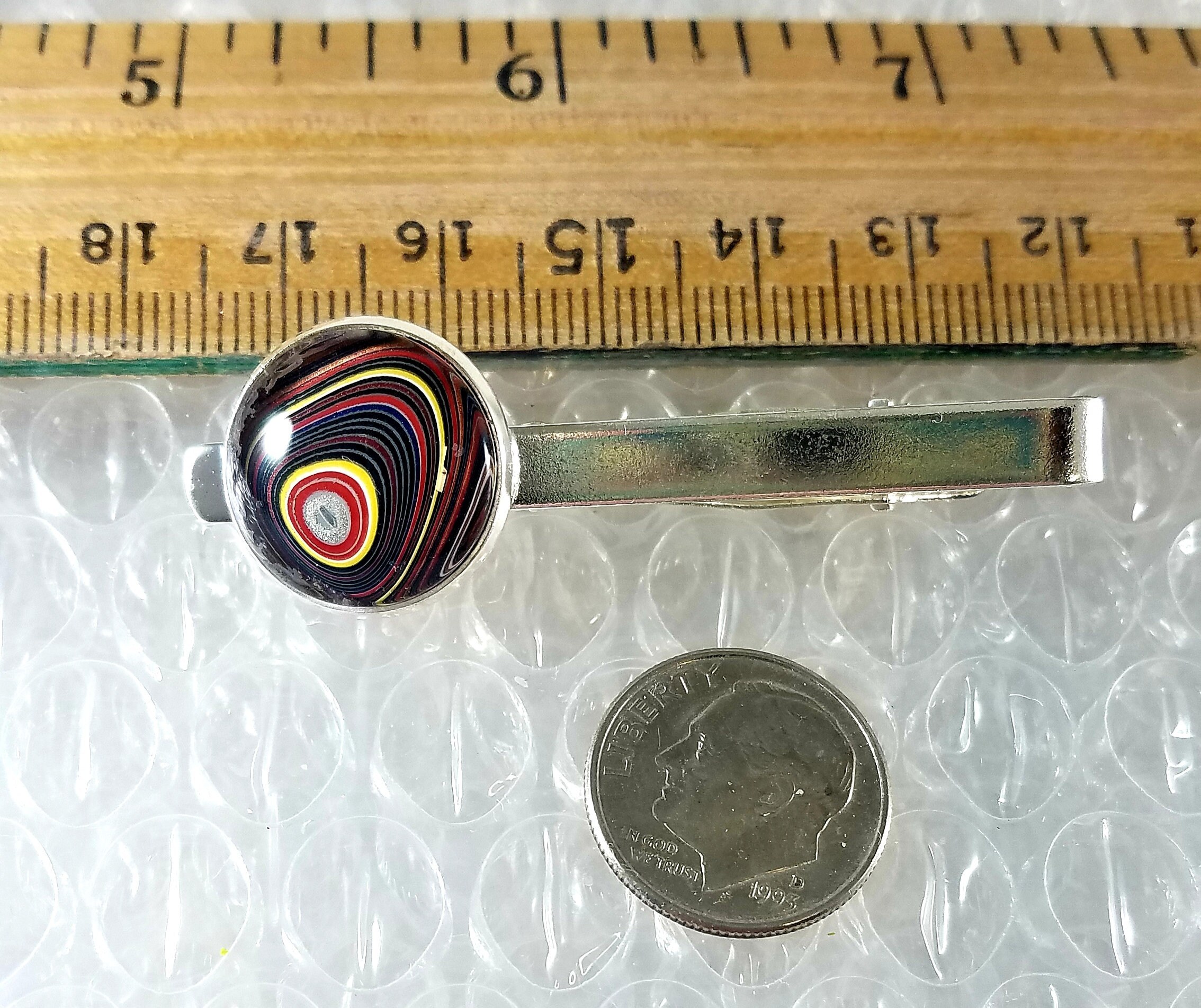 Fordite Tie Bar groomsmen, Usher, Gift, Gift for Him, Car Lover, Auto Enthusiast, view 3