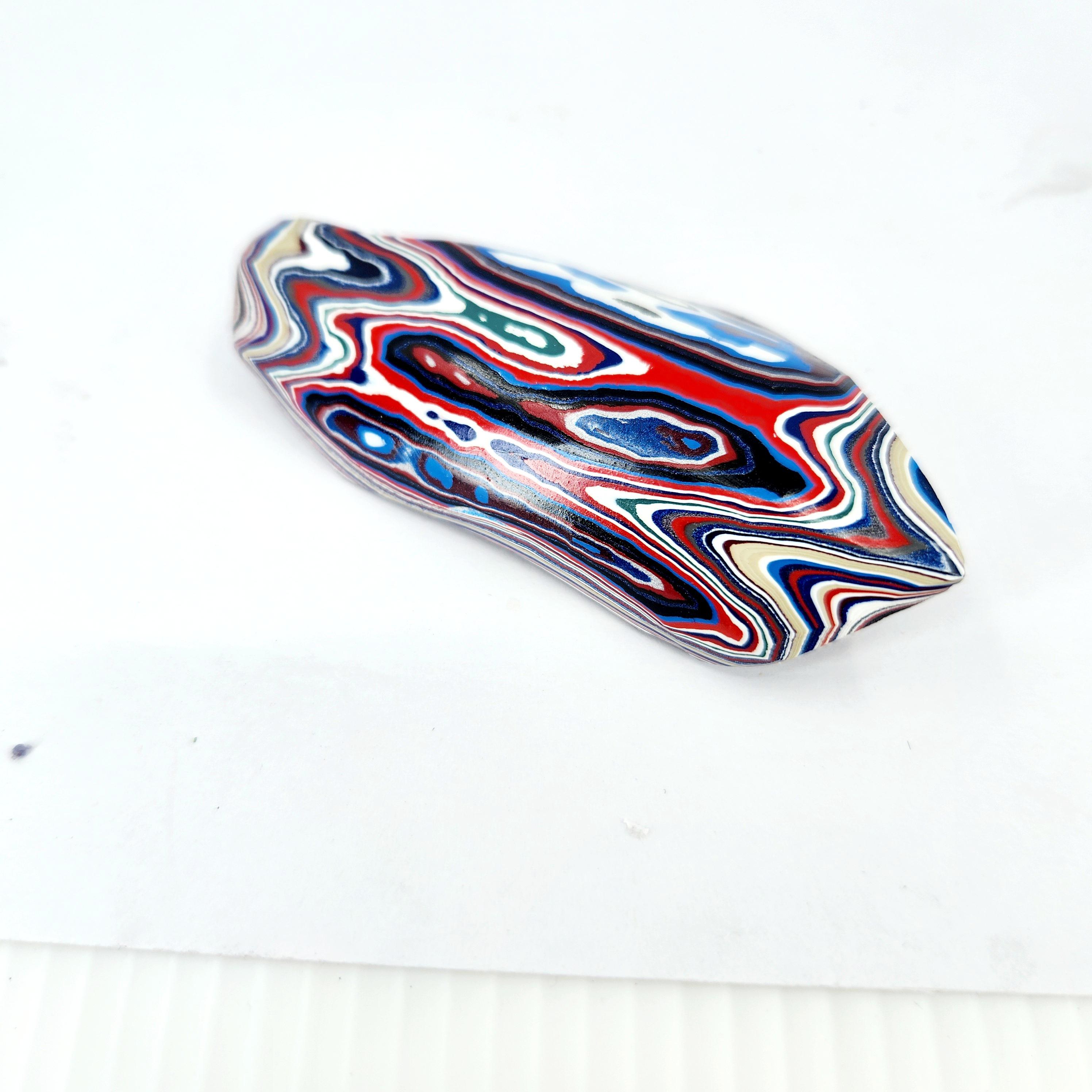 Fordite by Bruce / Thick, individual Colorful Piece, view 2