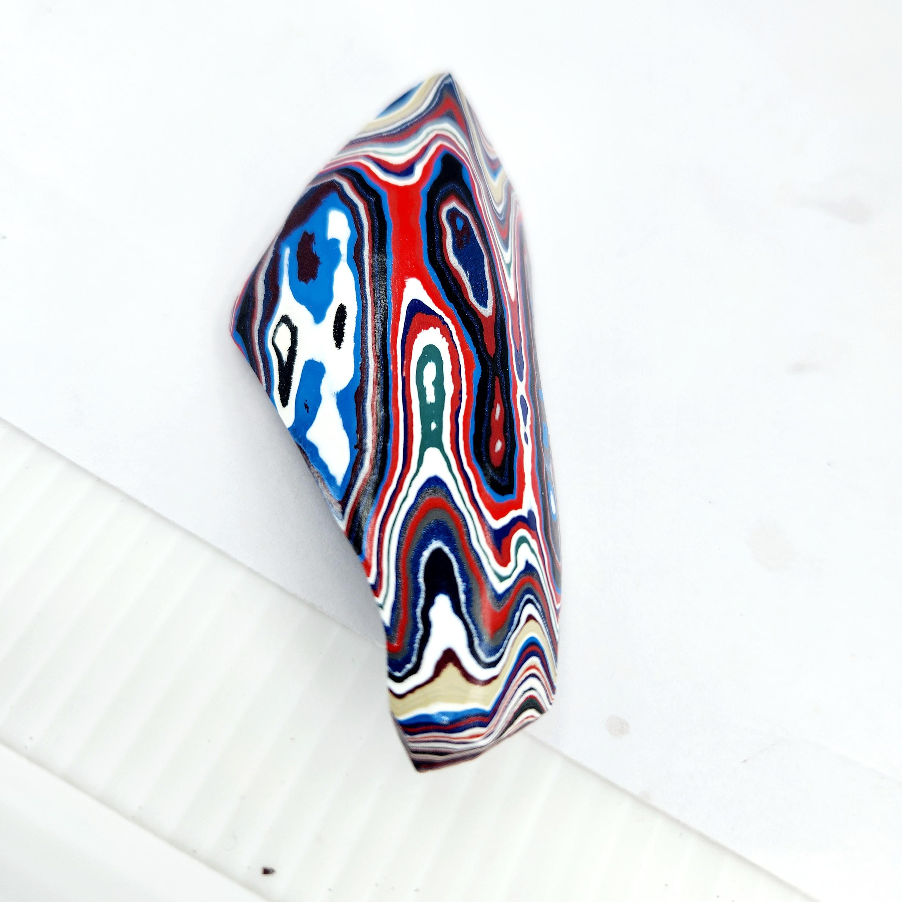 Fordite by Bruce / Thick, individual Colorful Piece, view 5