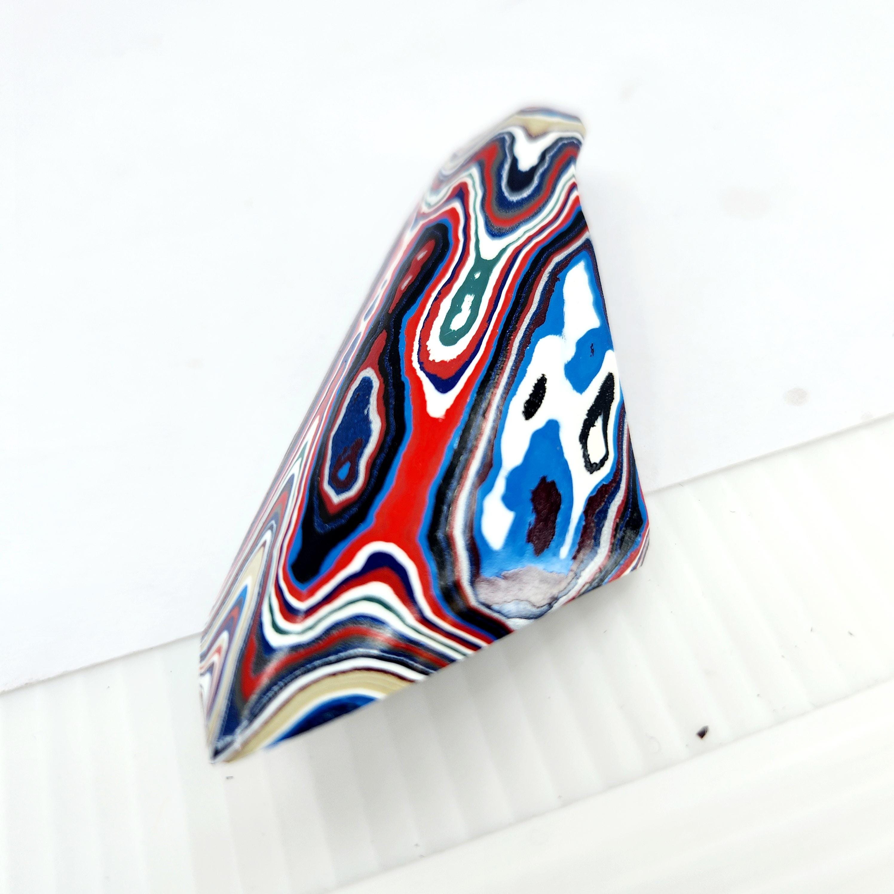 Fordite by Bruce / Thick, individual Colorful Piece, view 6