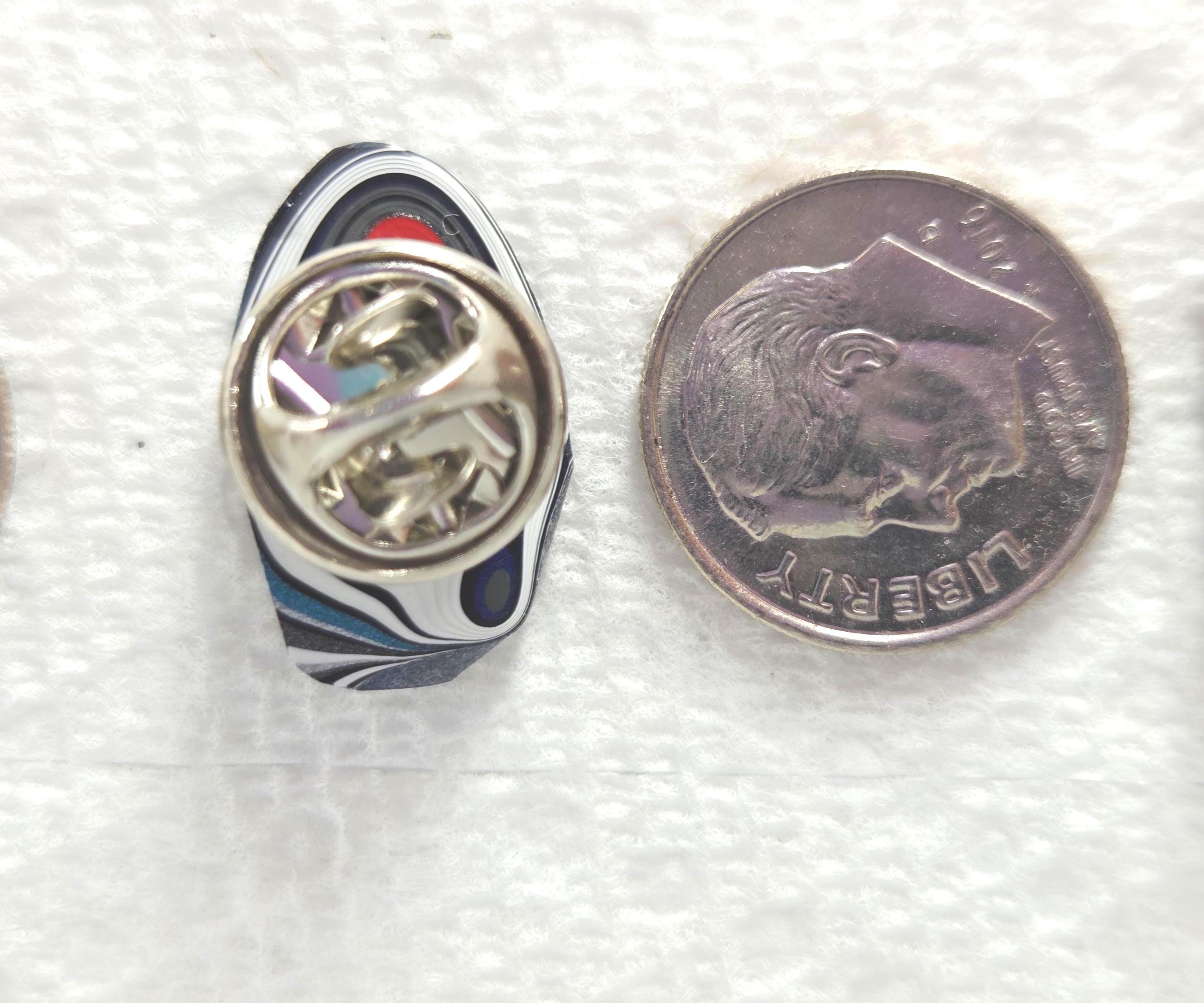 Hand Cut Fordite Tie Tack: One of a Kind Lapel Pin for Car Lovers, view 2