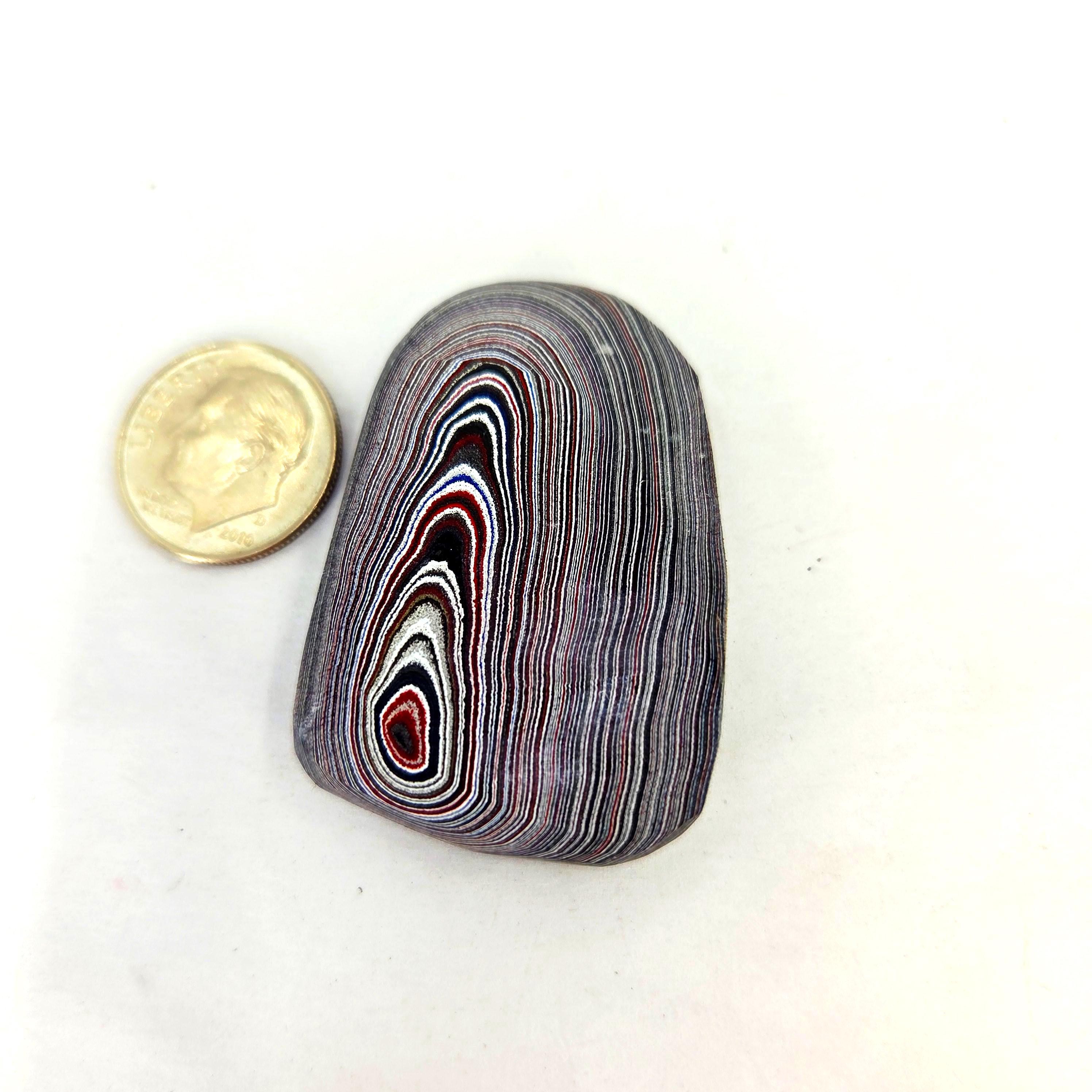 Detroit Fordite / Dodge Ram Cabochon, view 2