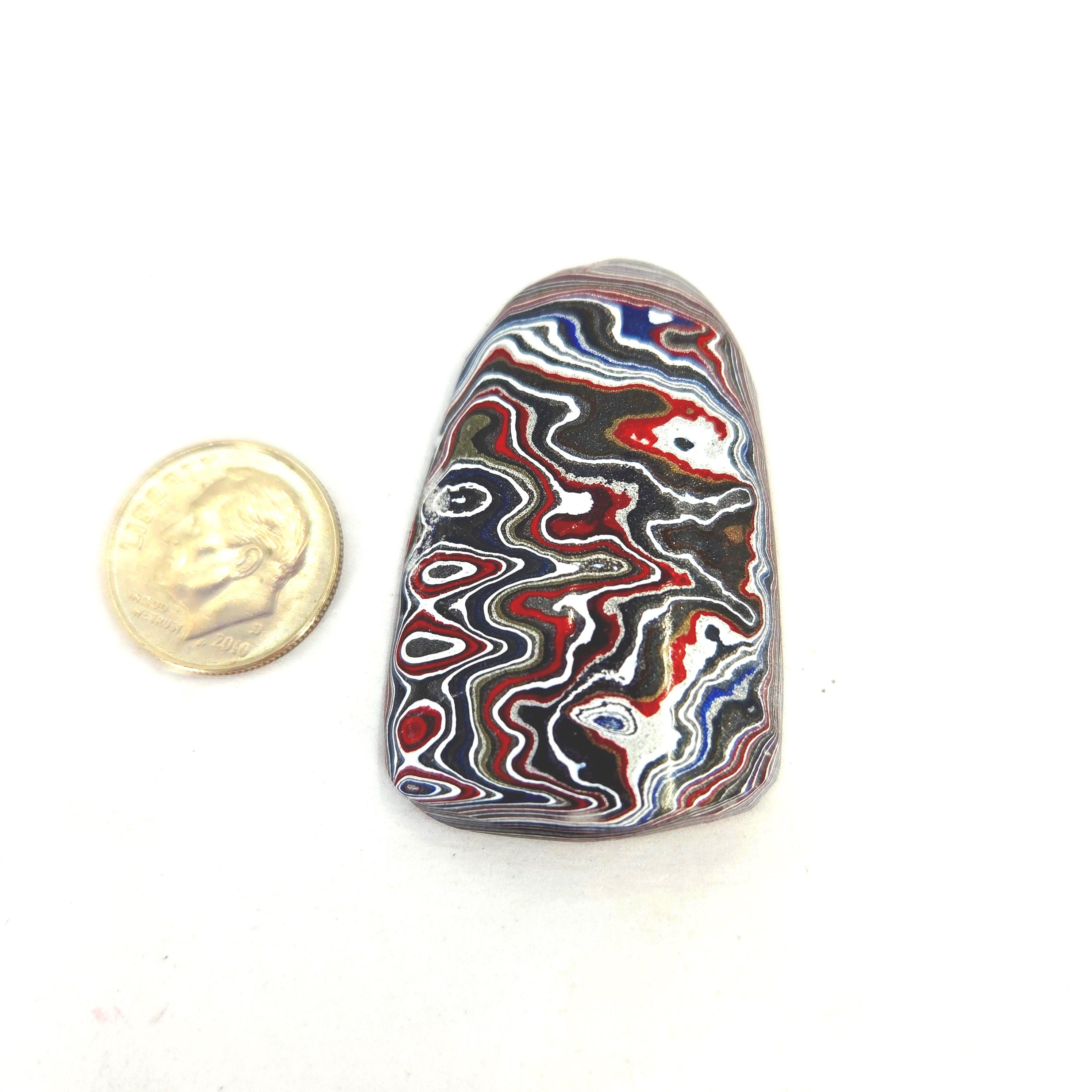 Detroit Fordite / Dodge Ram Cabochon, view 3