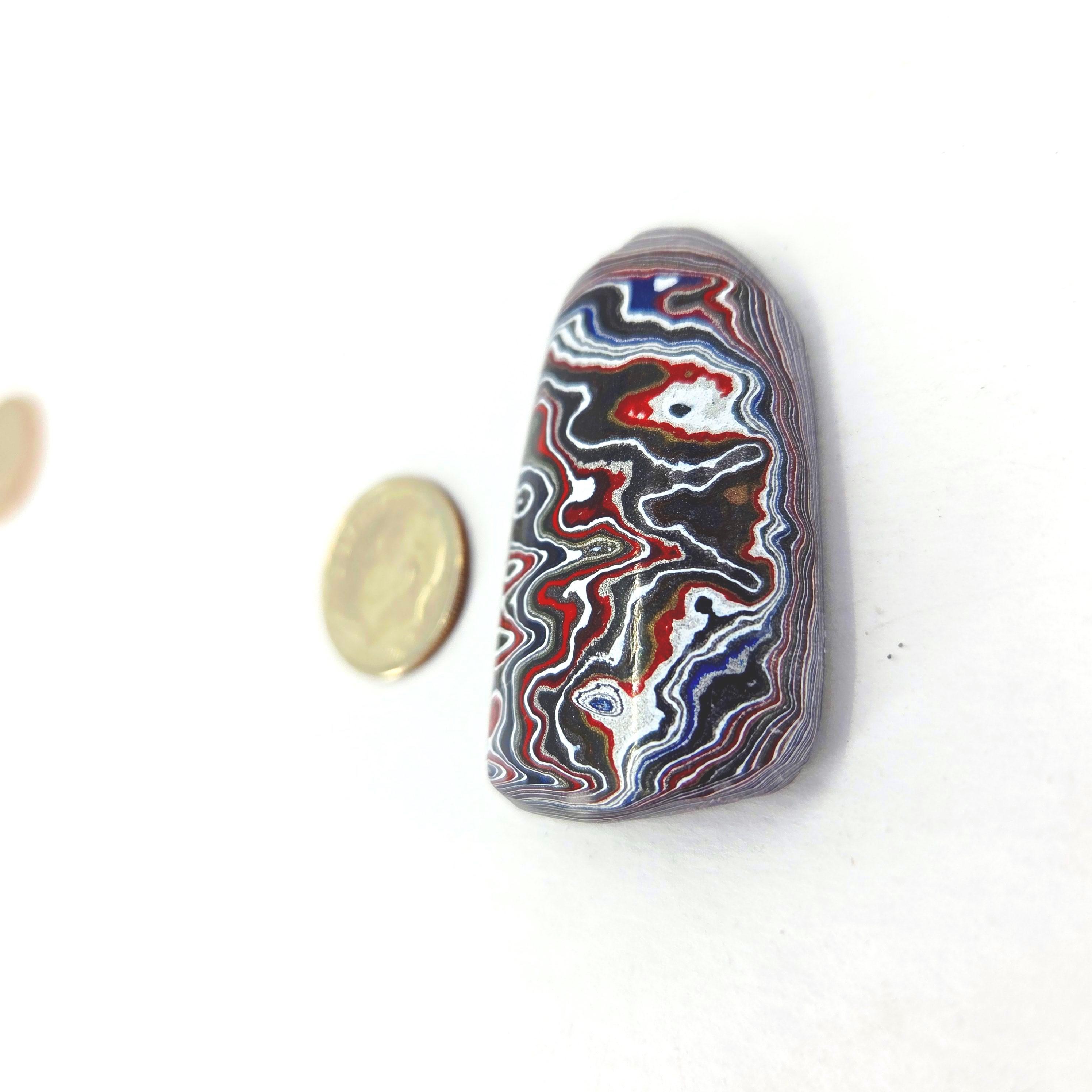 Detroit Fordite / Dodge Ram Cabochon, view 4