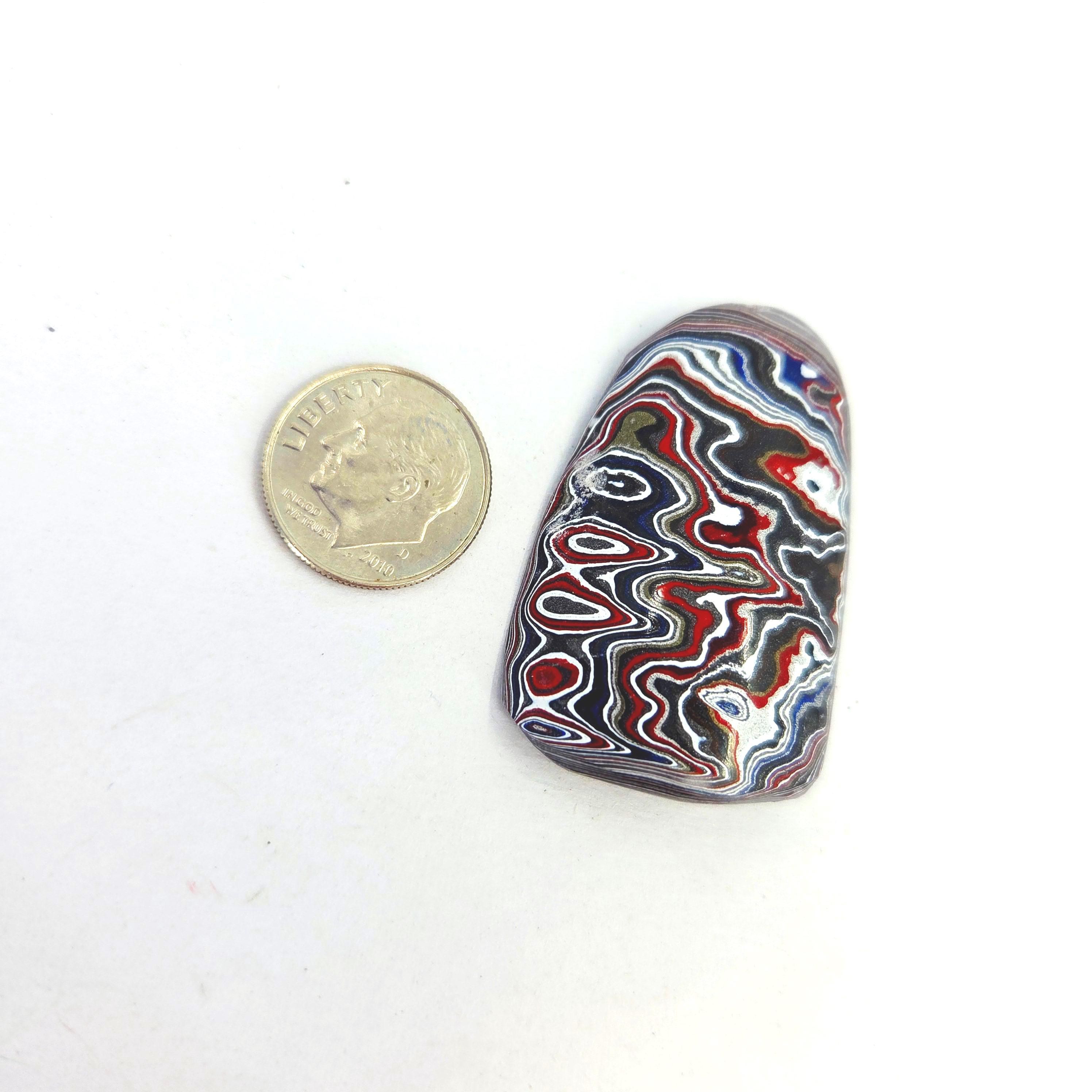 Detroit Fordite / Dodge Ram Cabochon, view 5