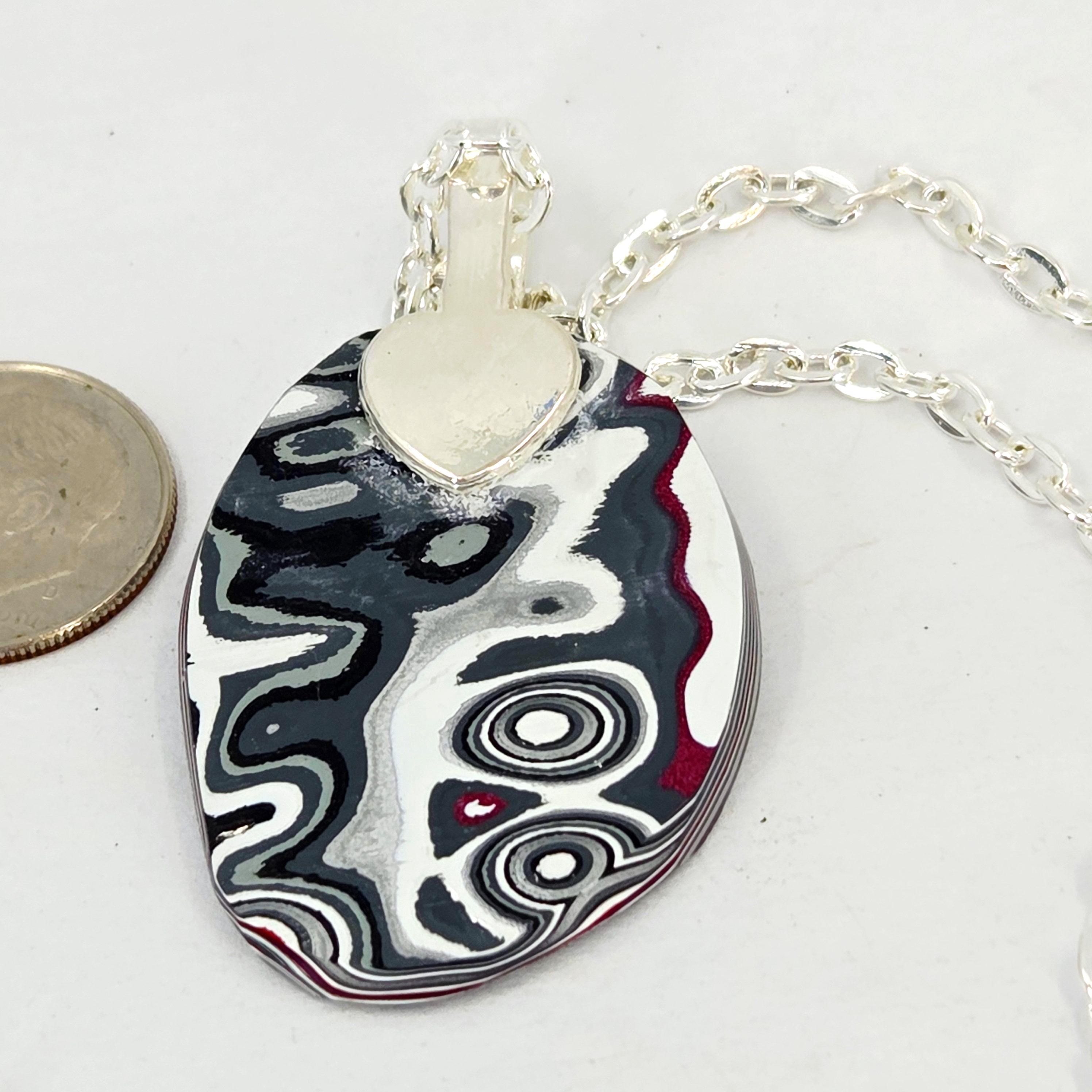 Fordite Pendant / Lava Lake, view 3