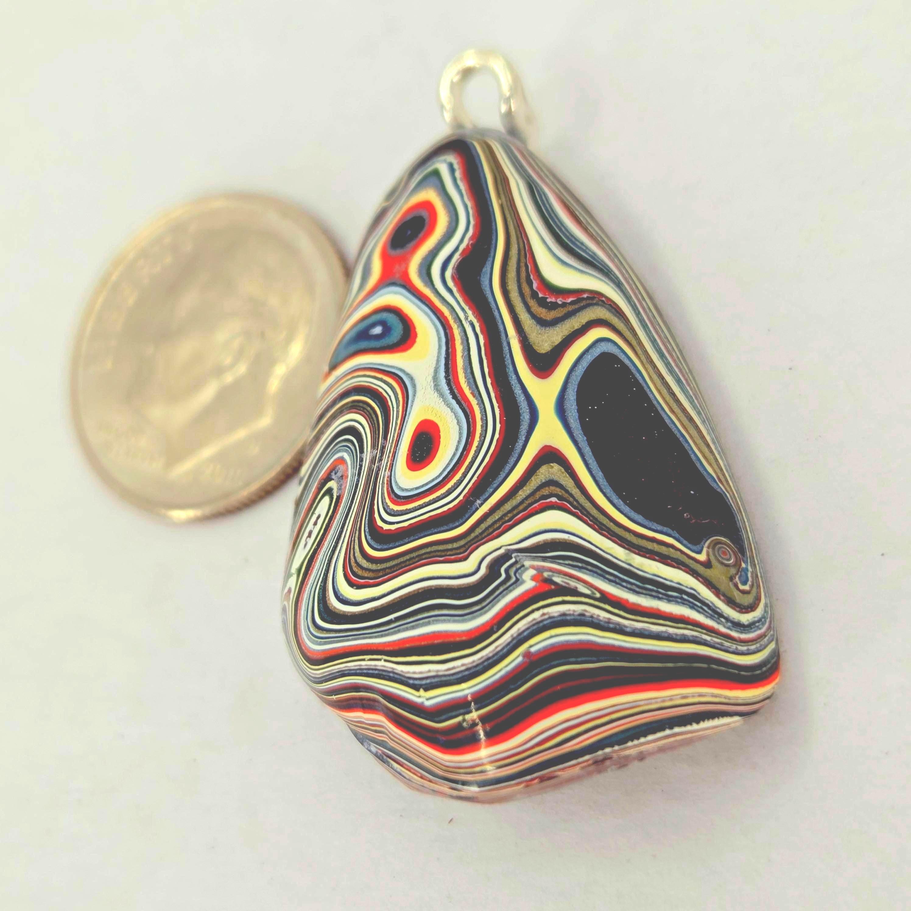 Vintage Fordite Pendant, view 2