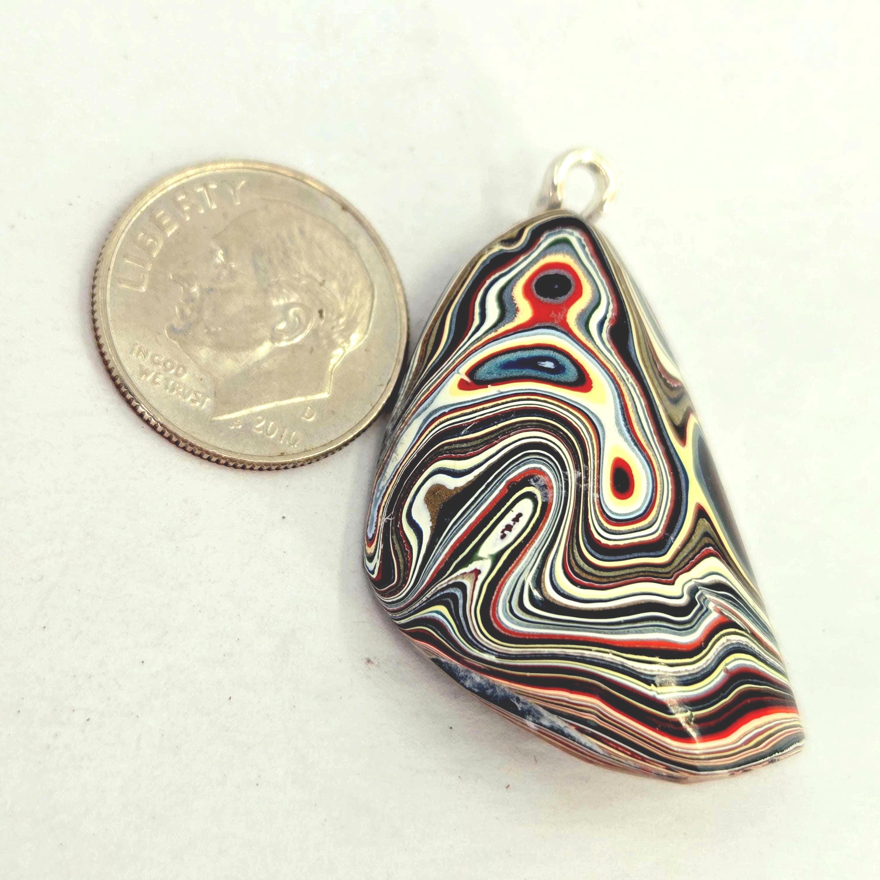 Vintage Fordite Pendant, view 3
