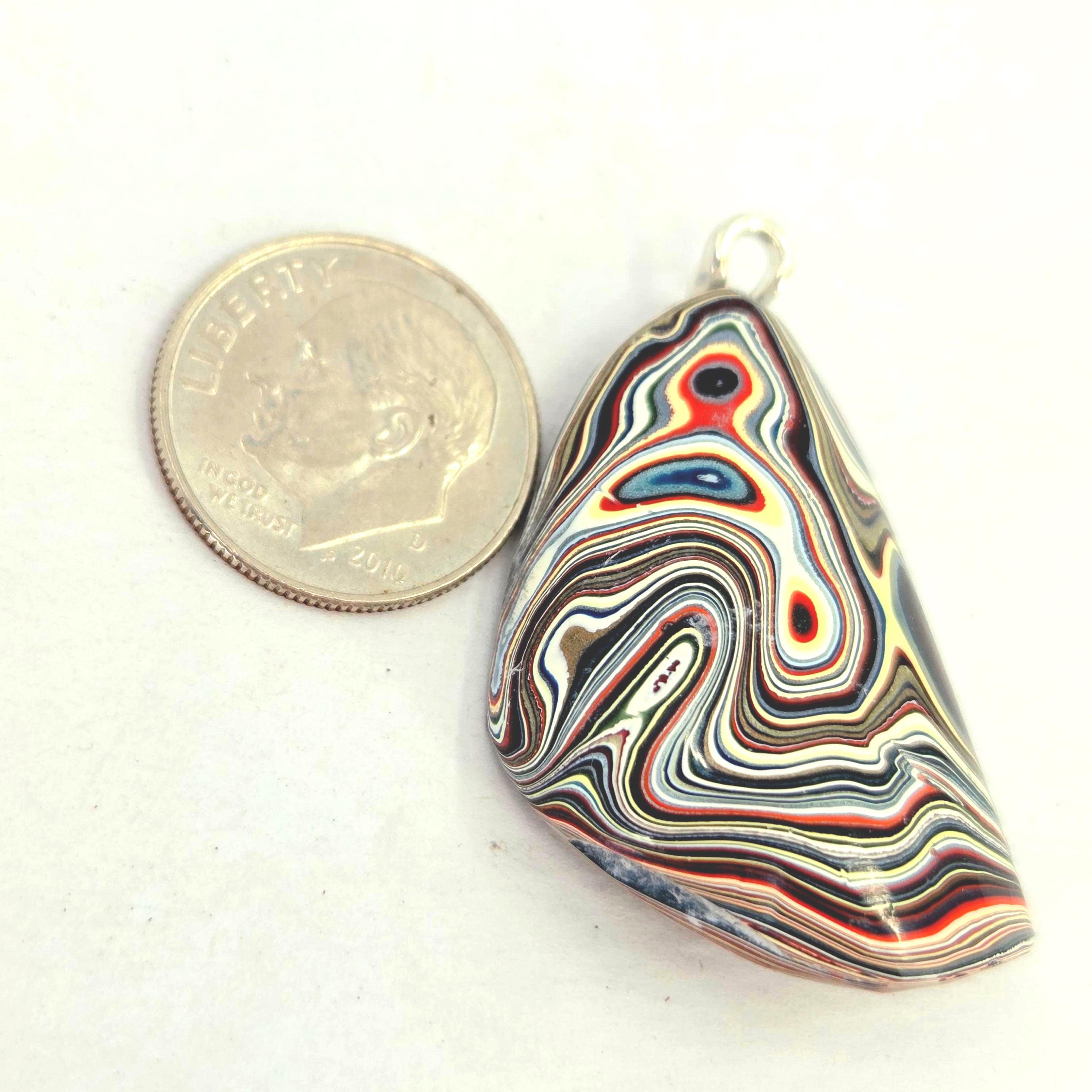 Vintage Fordite Pendant, view 4