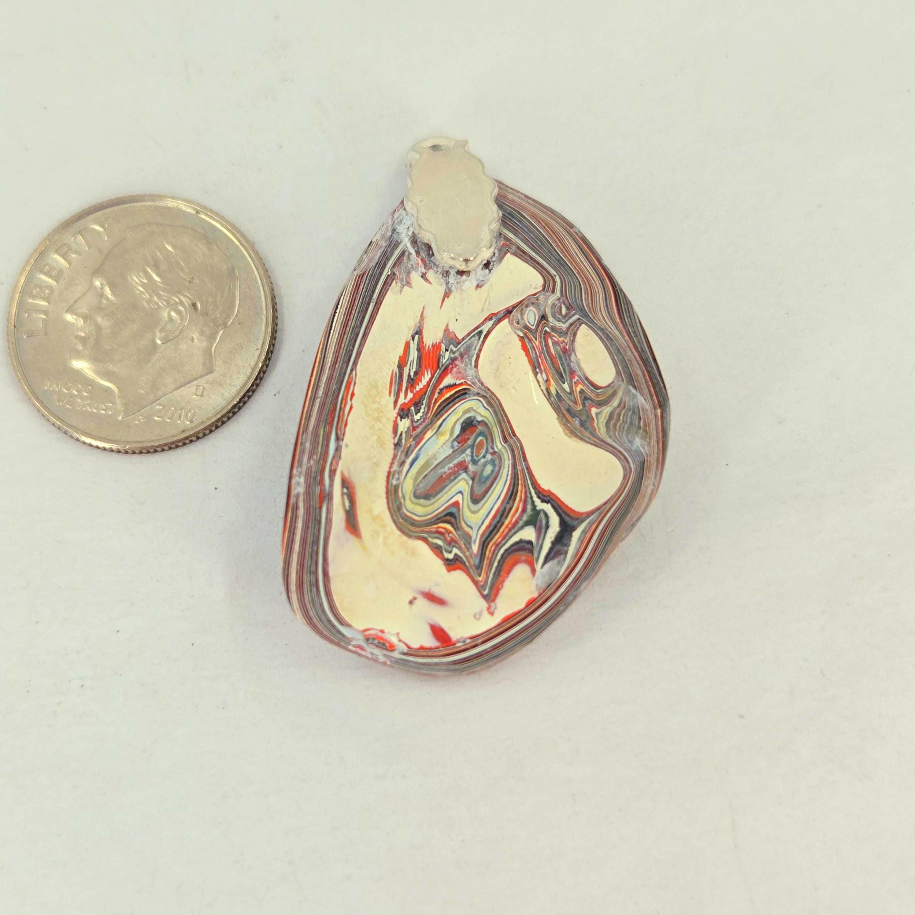 Vintage Fordite Pendant, view 5