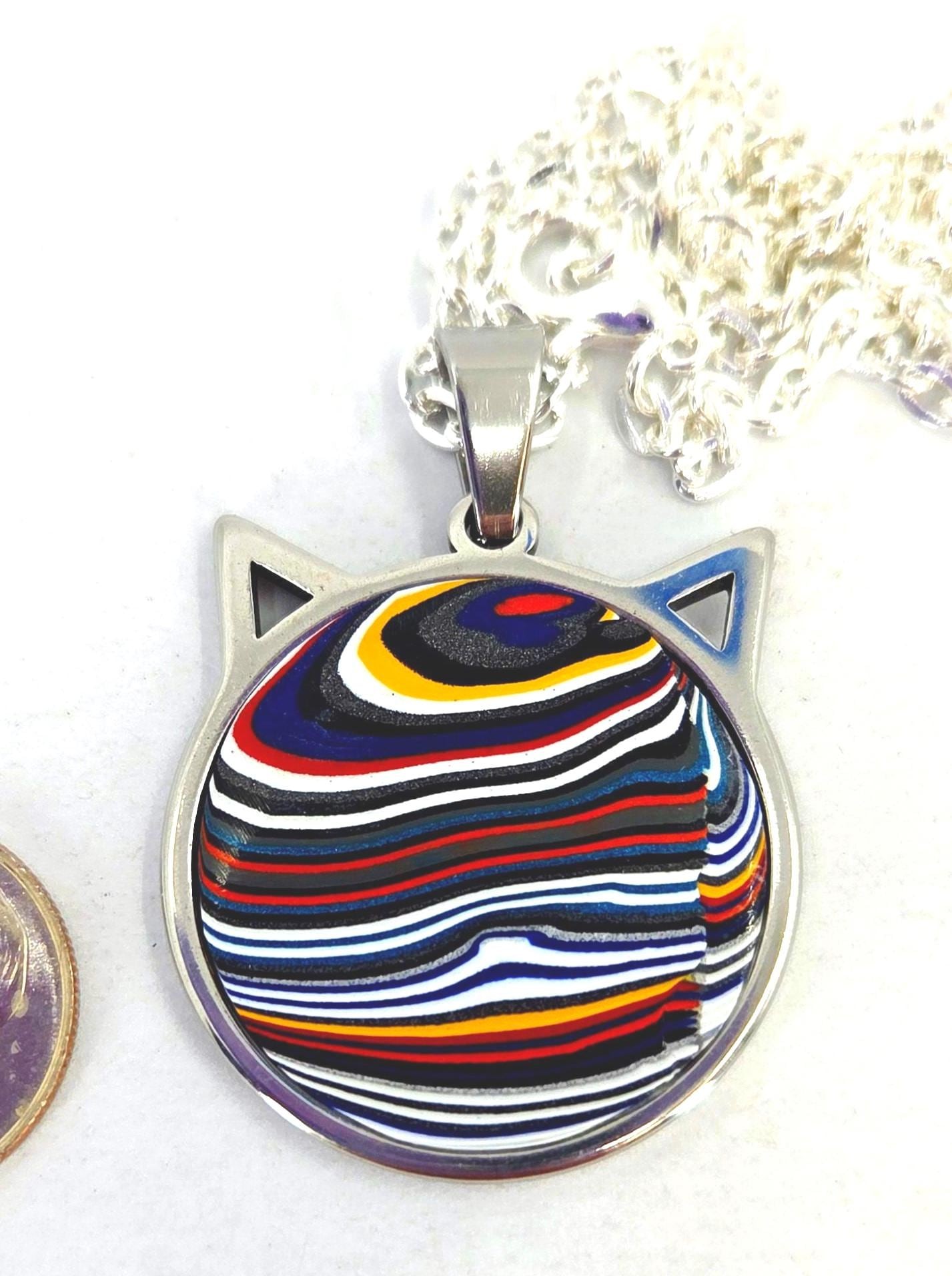 Jeep Fordite Pendant / Cat, view 2