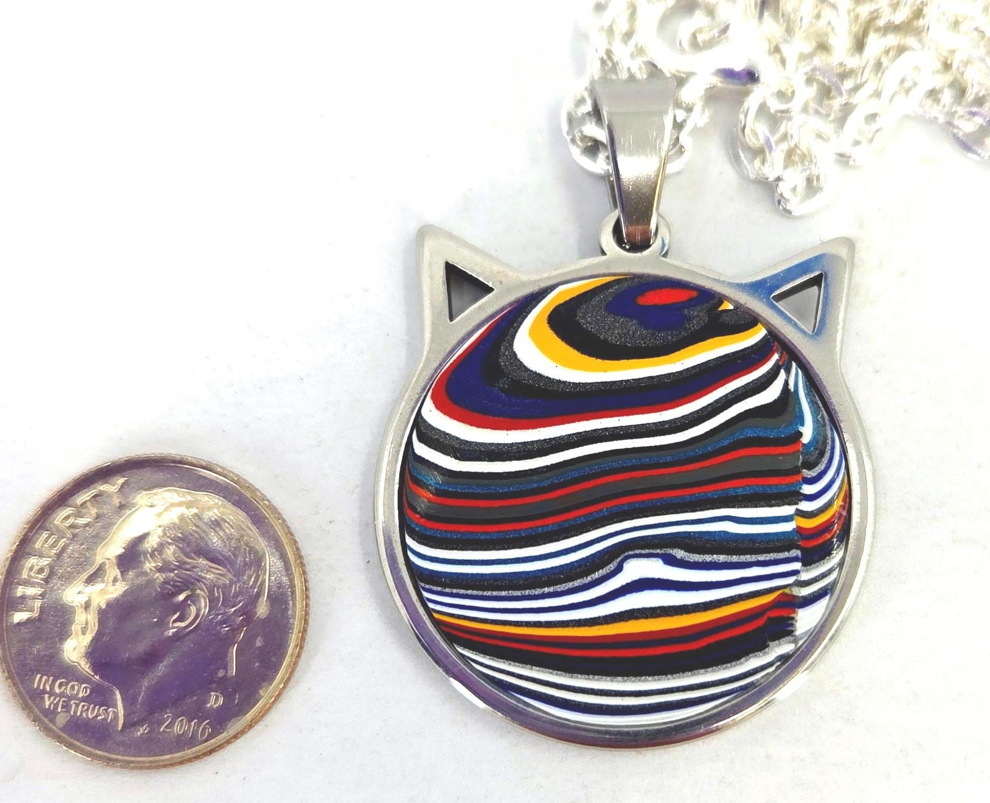 Jeep Fordite Pendant / Cat, view 3
