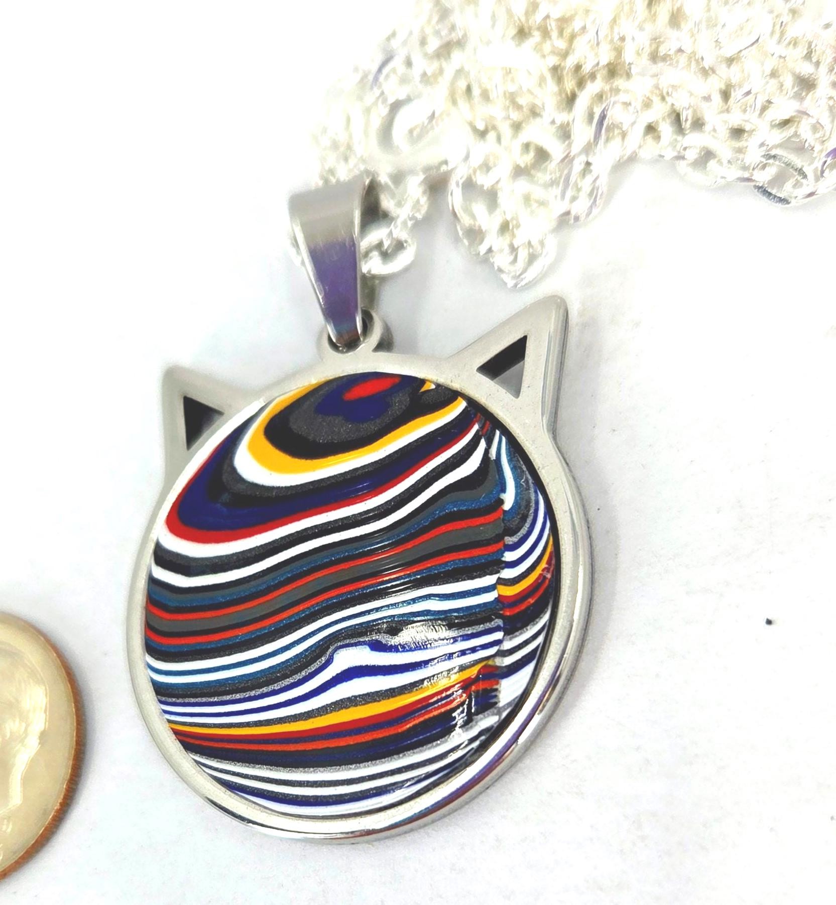 Jeep Fordite Pendant / Cat, view 4