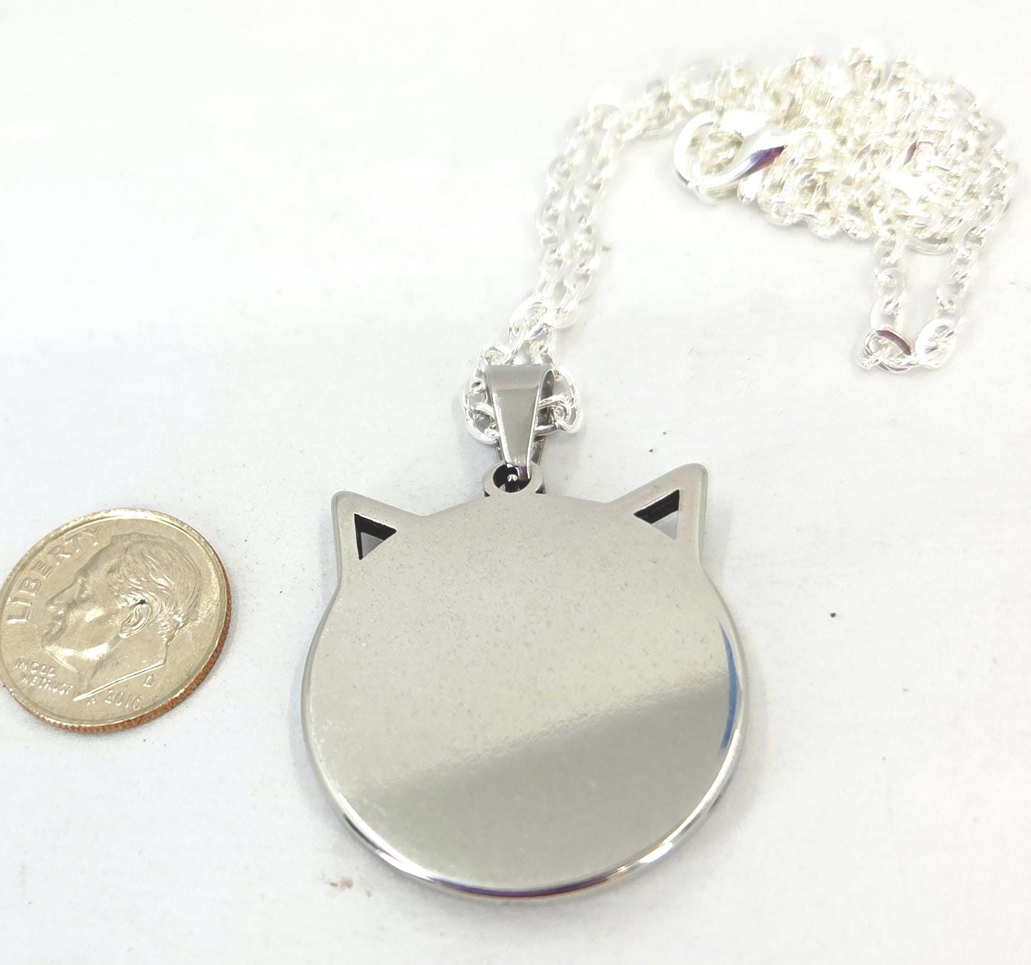 Fordite Cat/ Kitten Necklace / Pendant, view 2