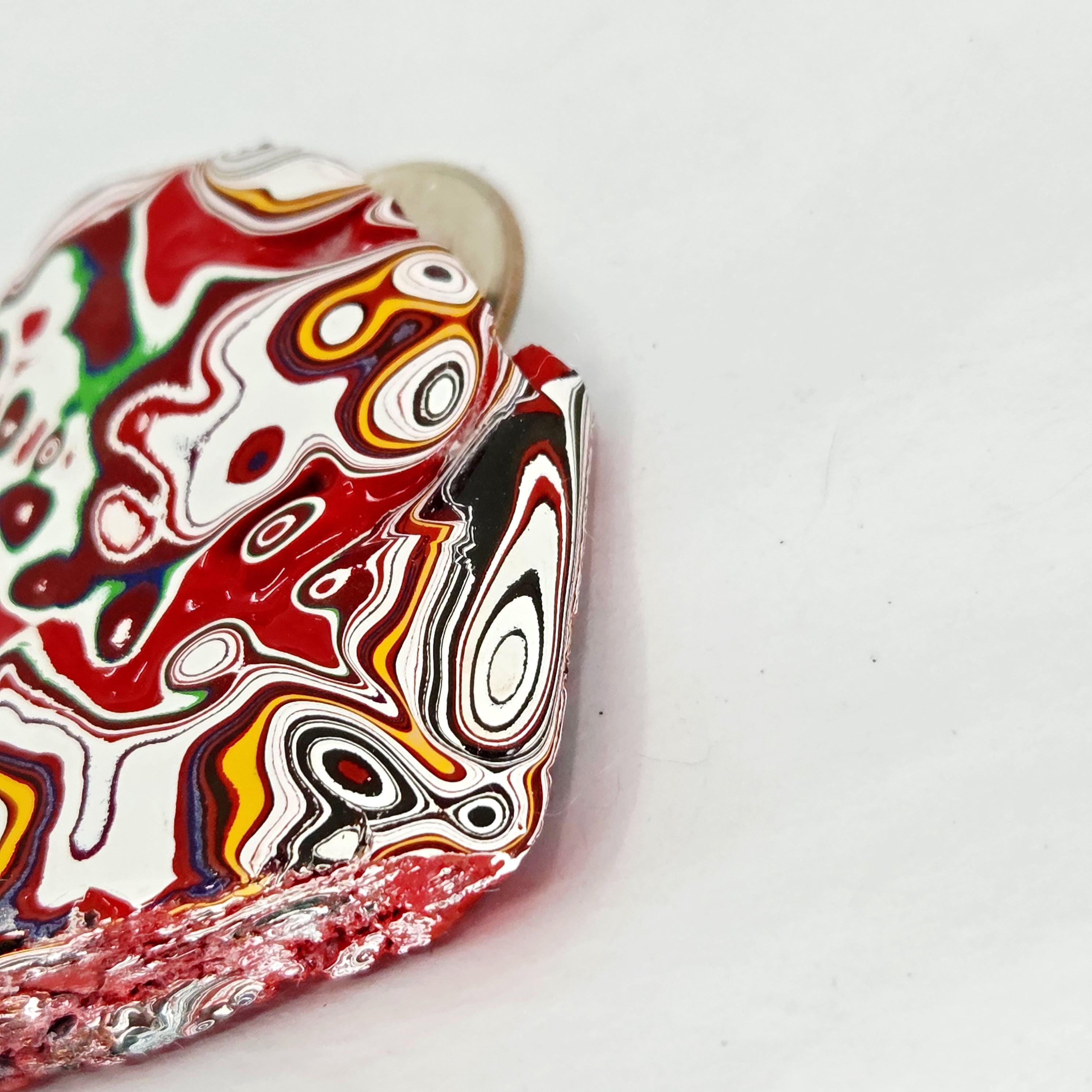 Kenworth Fordite Cabochon, Crazy Wild Paint Flow Patterns (Jewelry Making) Handmade, view 4