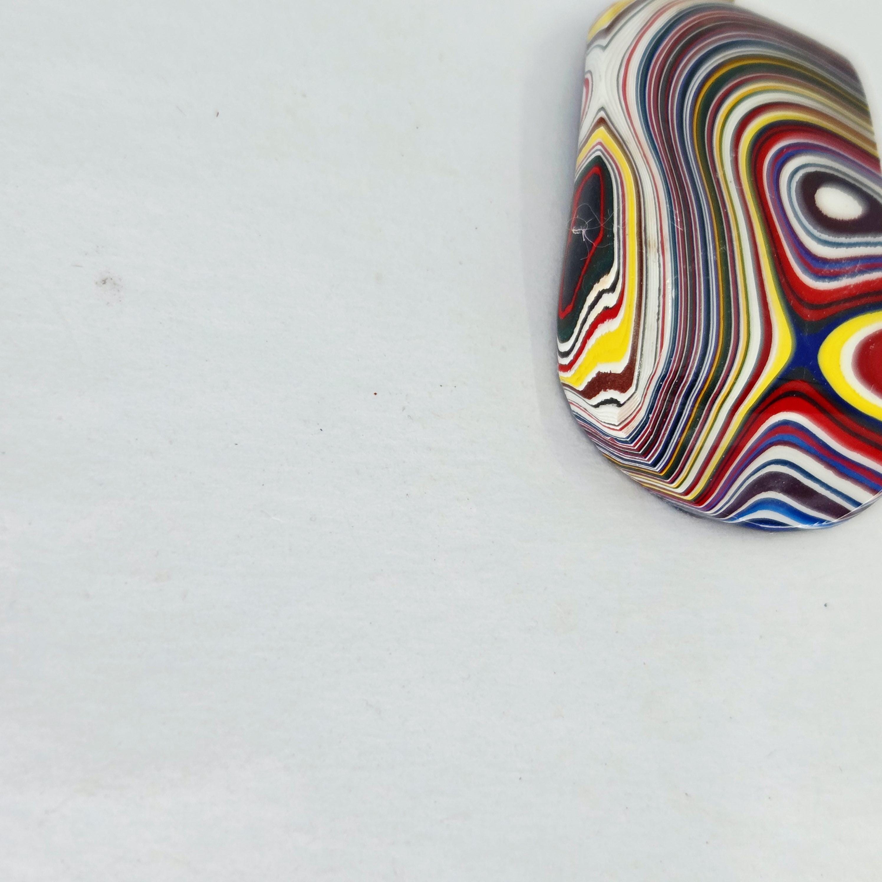 Fordite Pendant Necklace Brilliant Colors/20" Chain, view 5