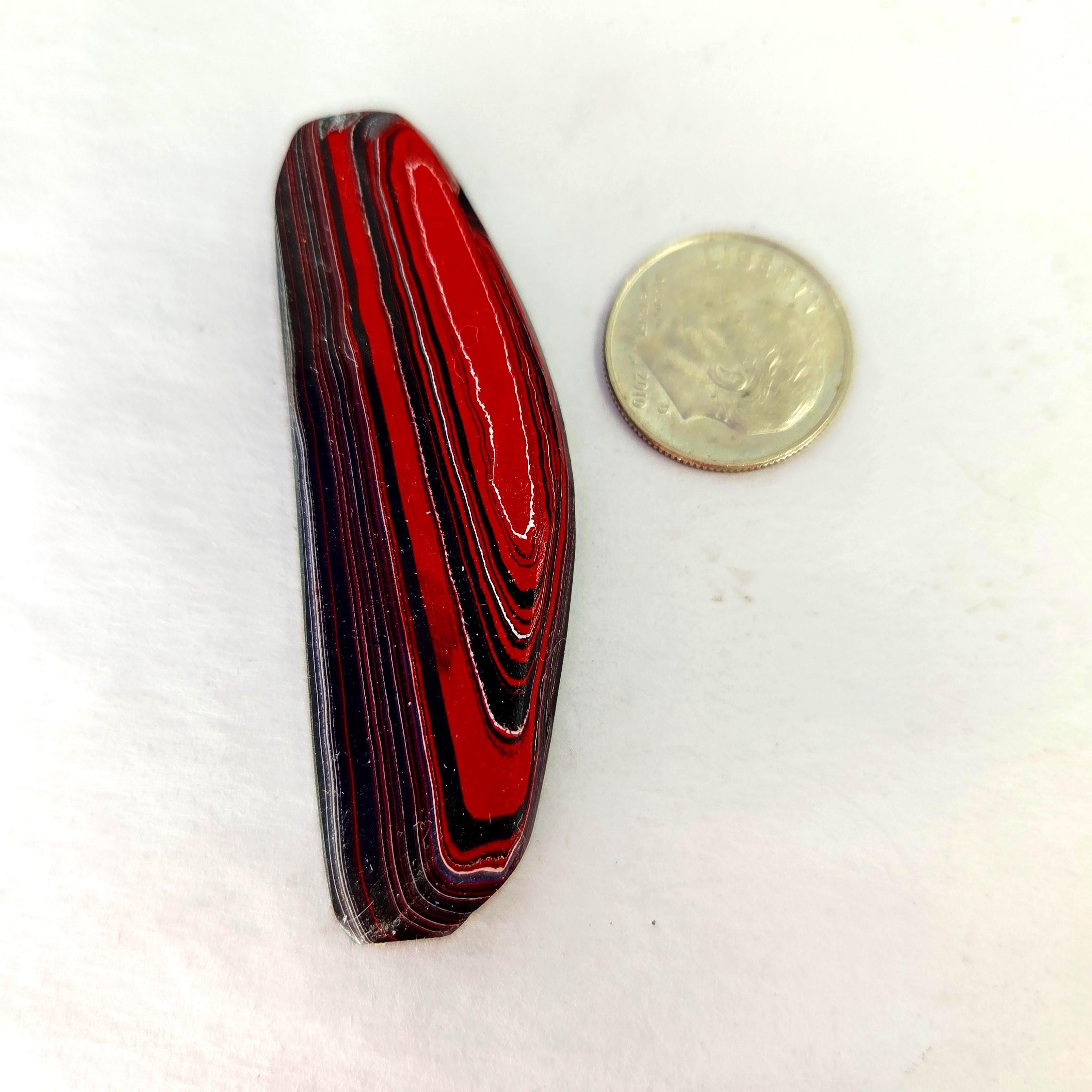 Kenworth Fordite Cabochon #3, Metallic Blue, Neon Green, Visible Layers, Jewelry Making, view 2