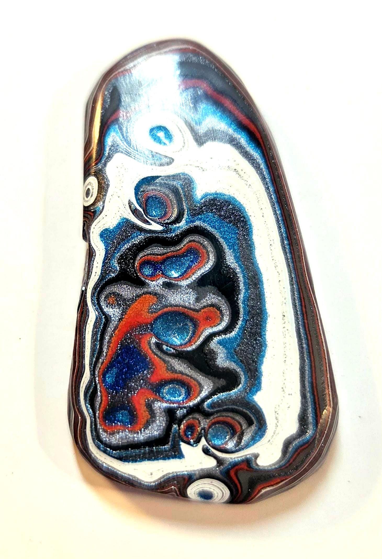 Fordite Pendant Metallics and Pools of Color