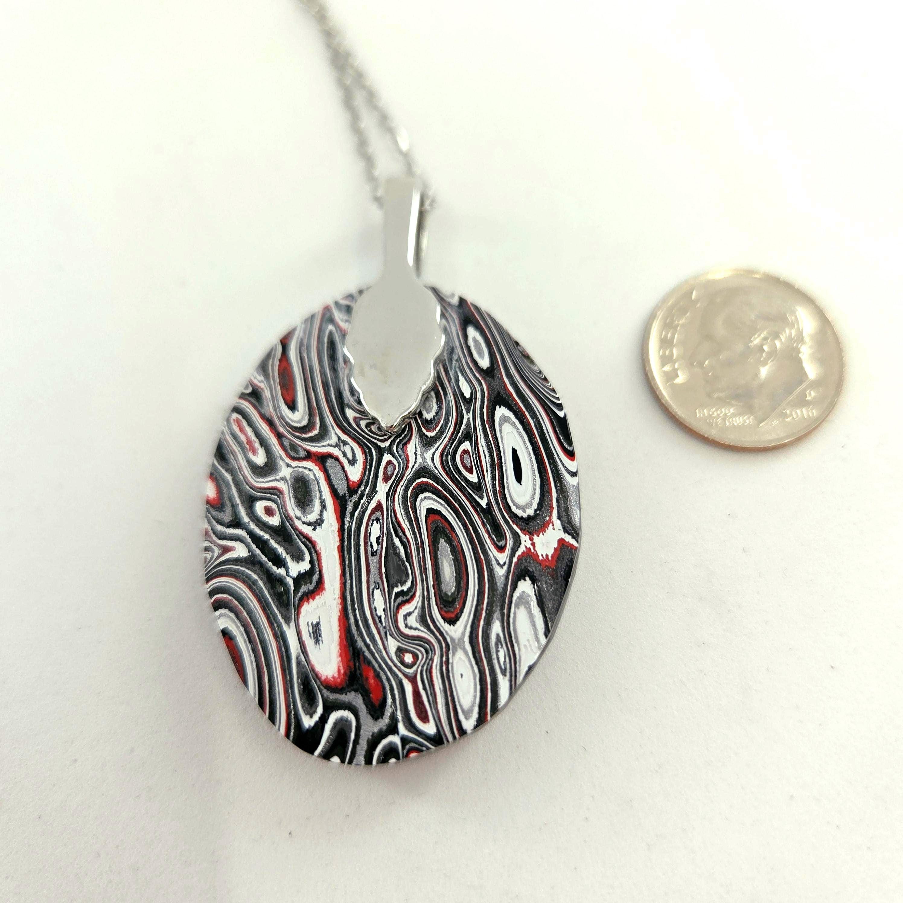 Fordite Pendant Metallic Sparkle Sharp Colors, view 7