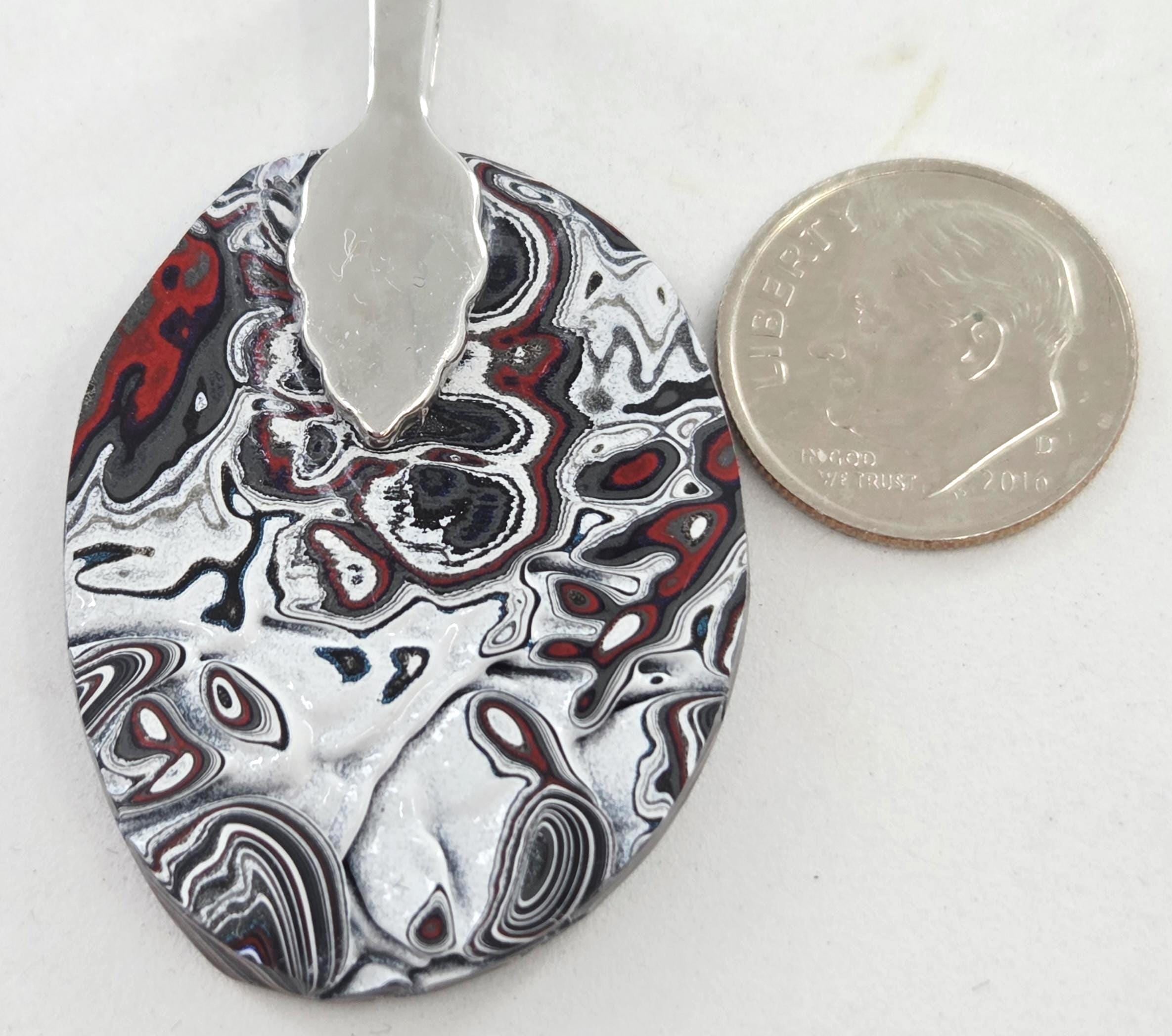 Fordite Pendant / Jeep/Pools of Blue, view 2