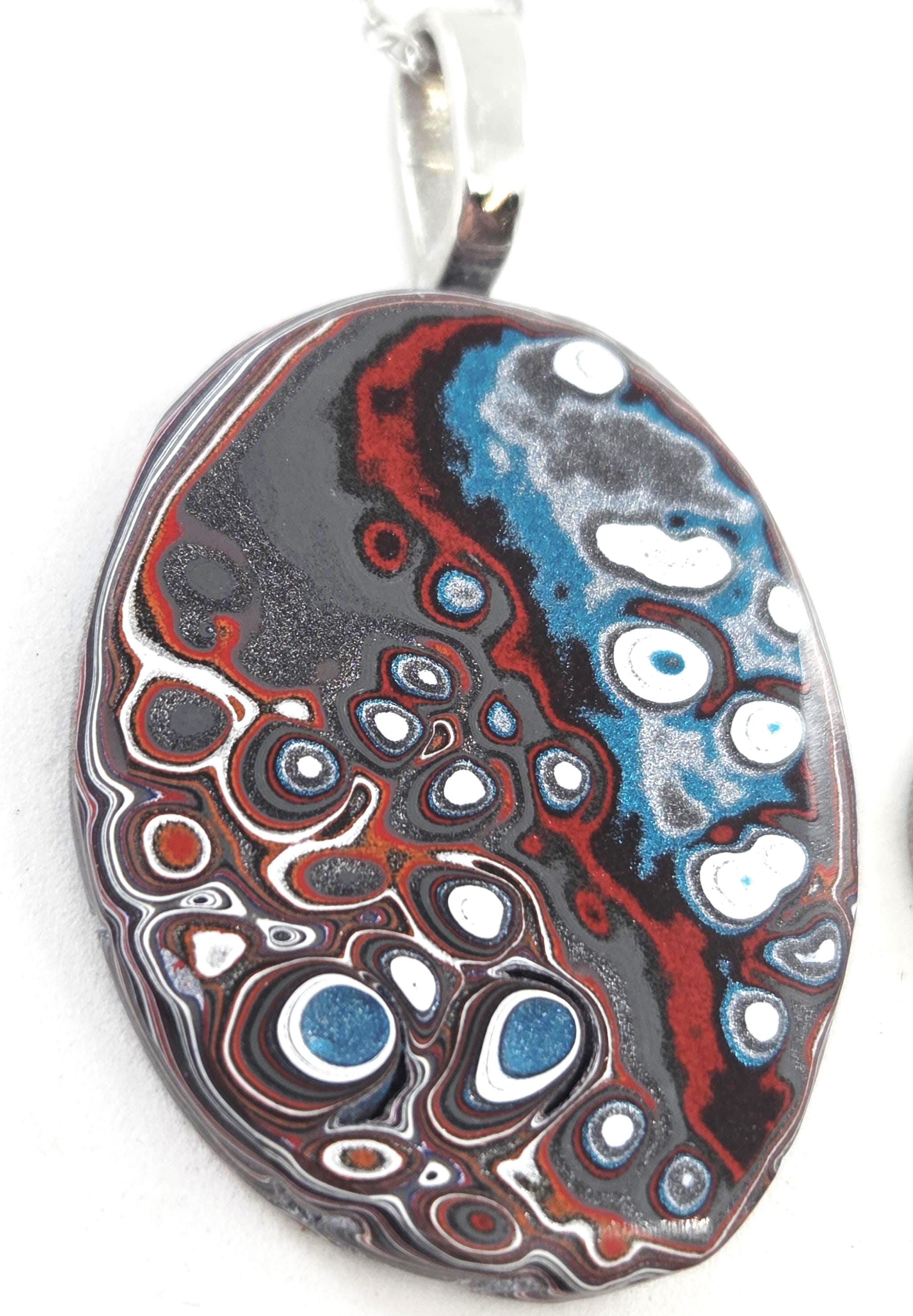 Fordite Pendant / Jeep/Pools of Blue, view 6