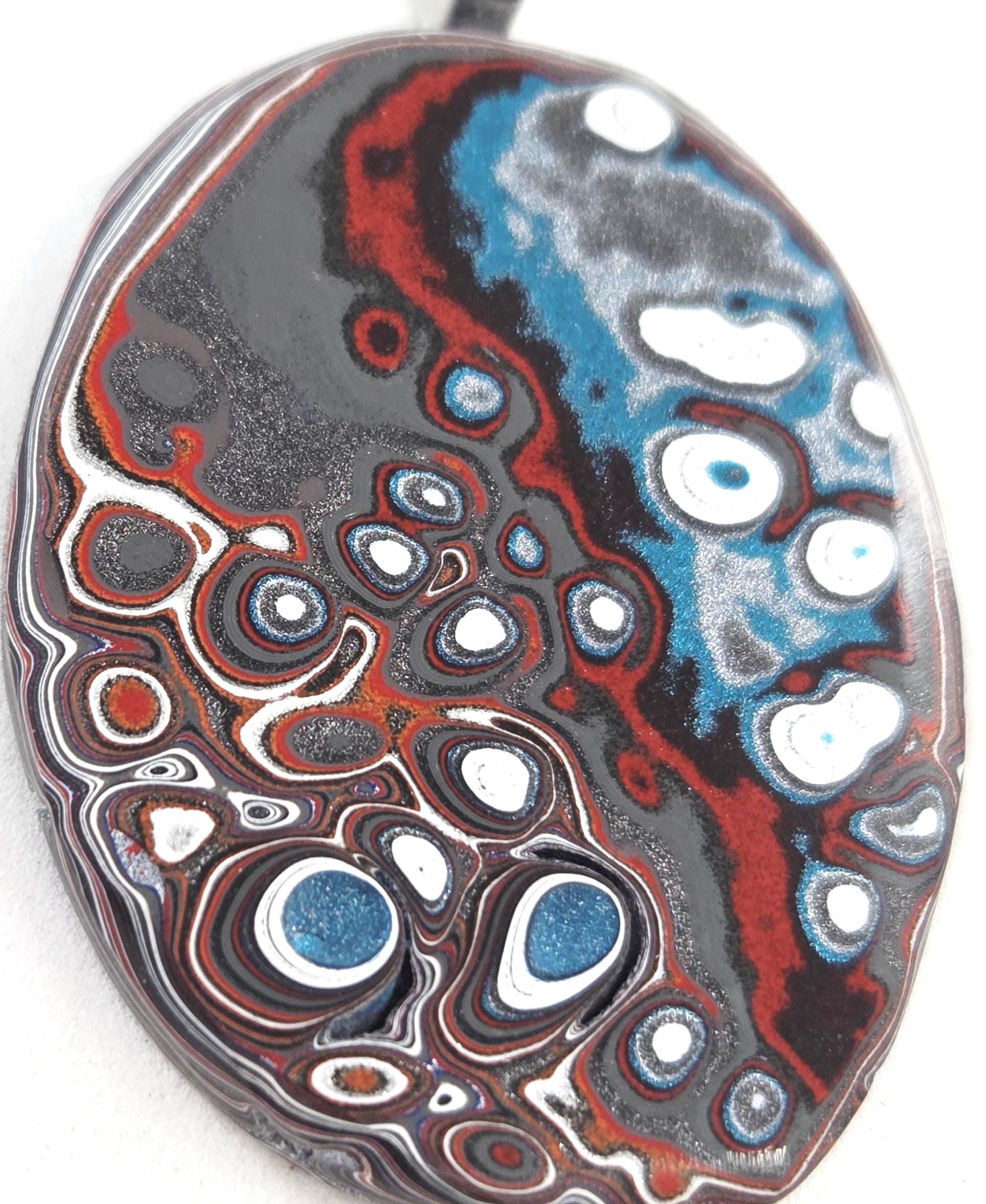 Fordite Pendant / Jeep/Pools of Blue, view 7