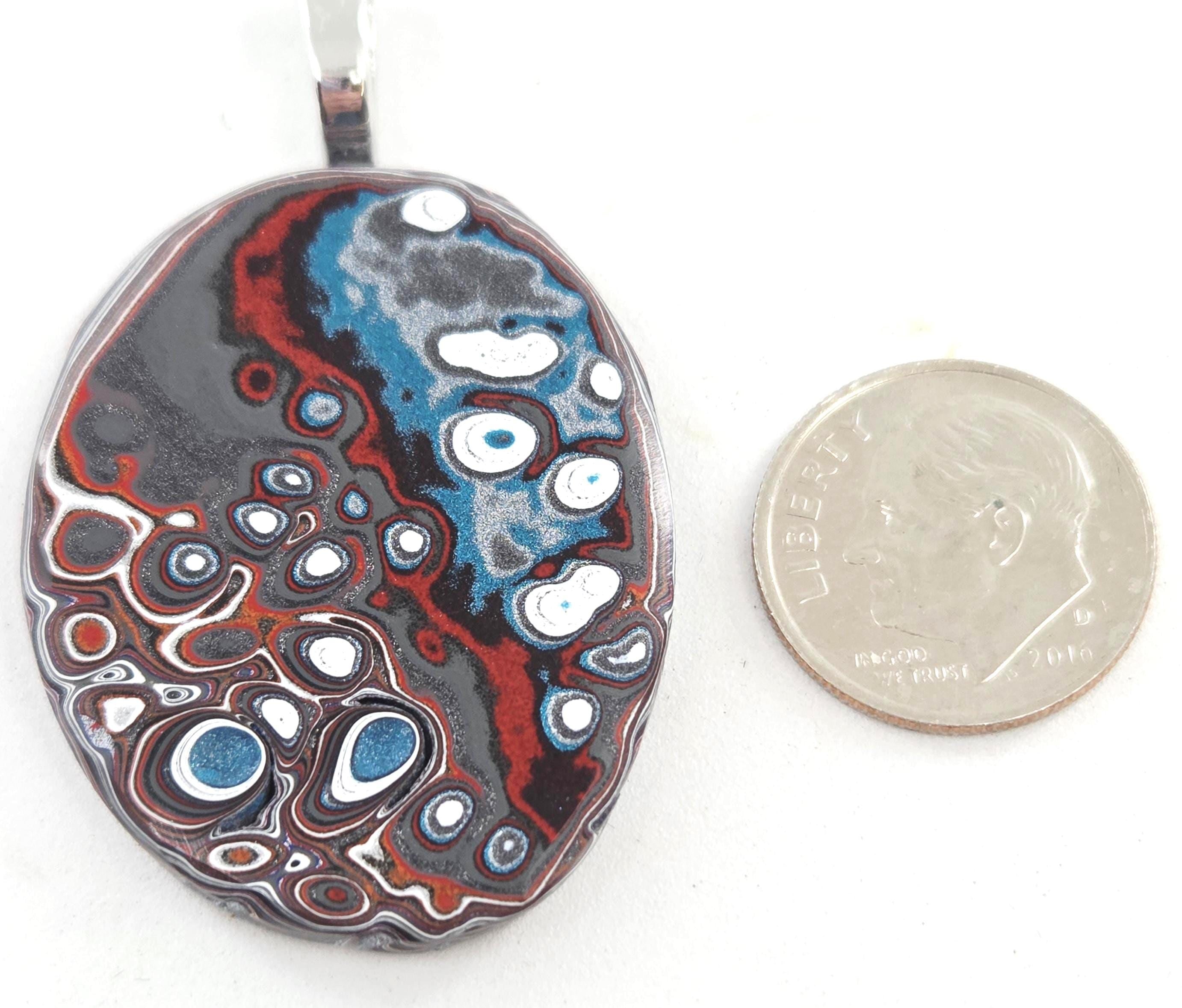 Fordite Pendant / Jeep/Pools of Blue, view 8