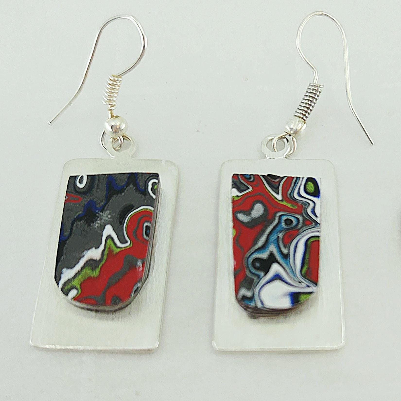 Fordite Earrings / Jeep Fordite, view 2