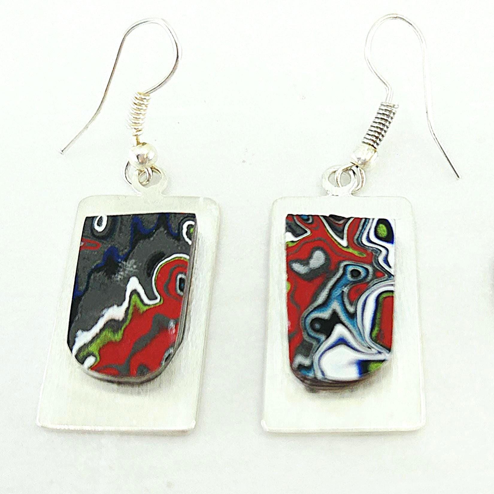 Fordite Earrings / Jeep Fordite, view 2