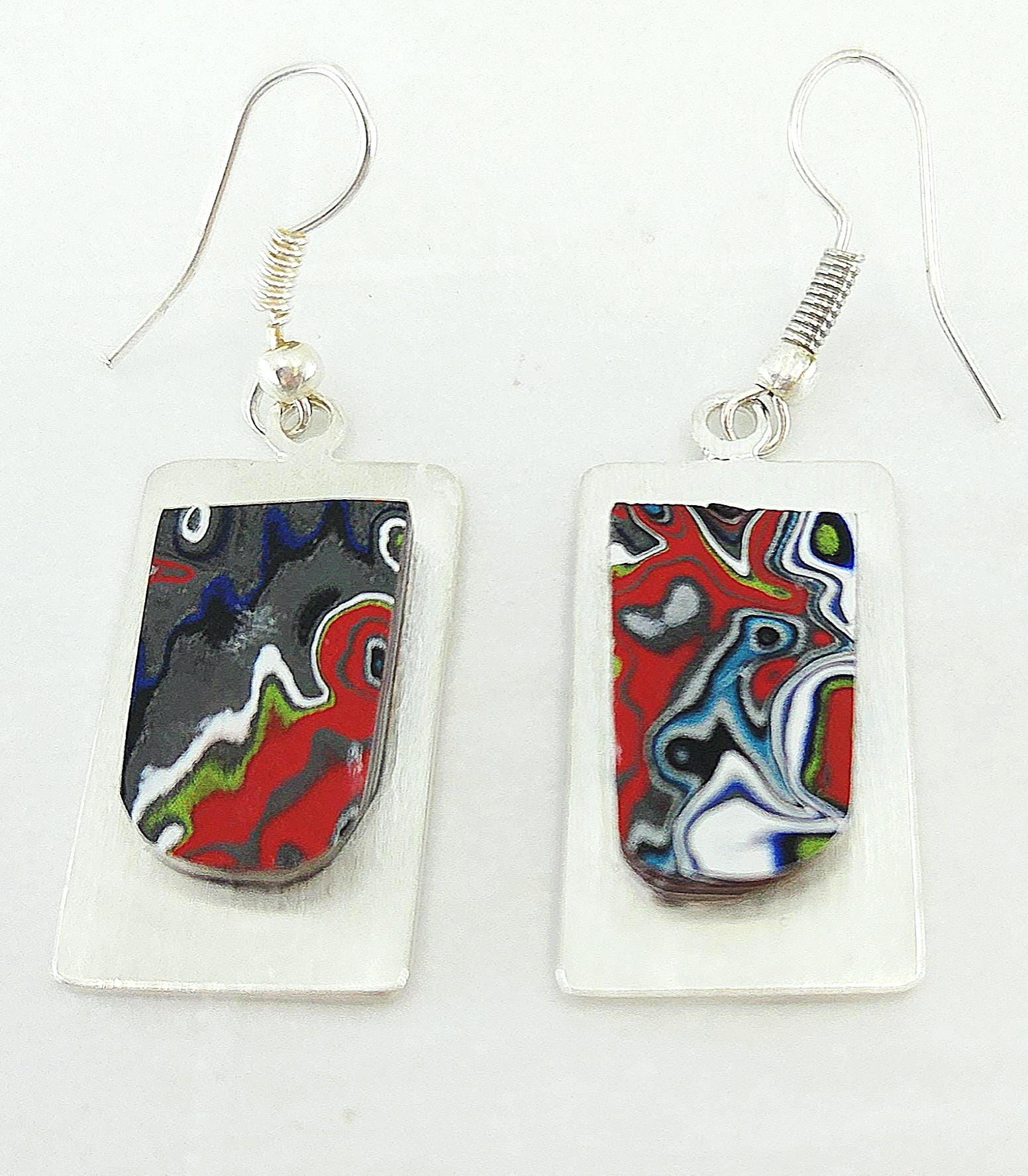 Fordite Earrings / Jeep Fordite, view 3