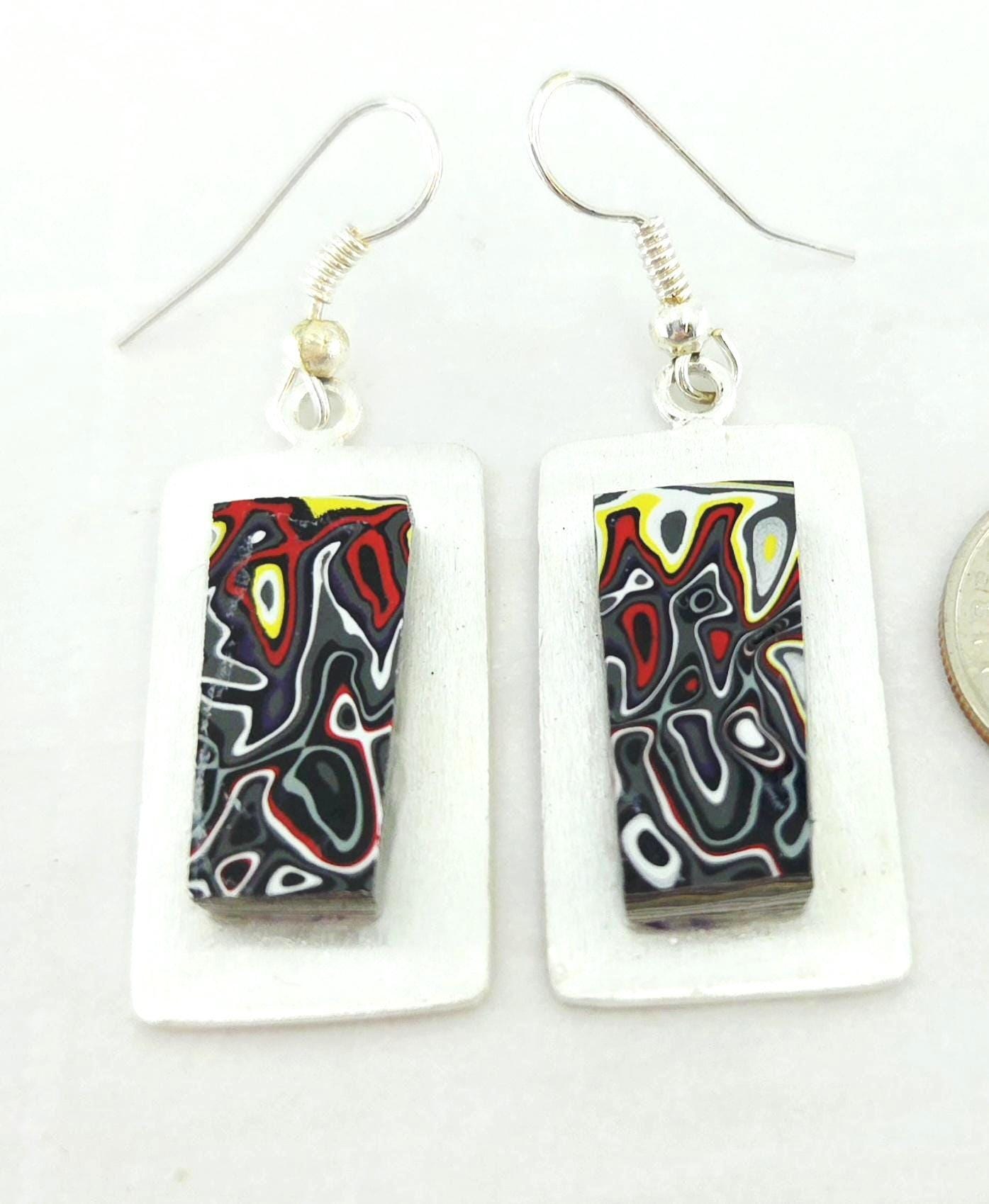 Fordite Earrings/Paint Flow Flames