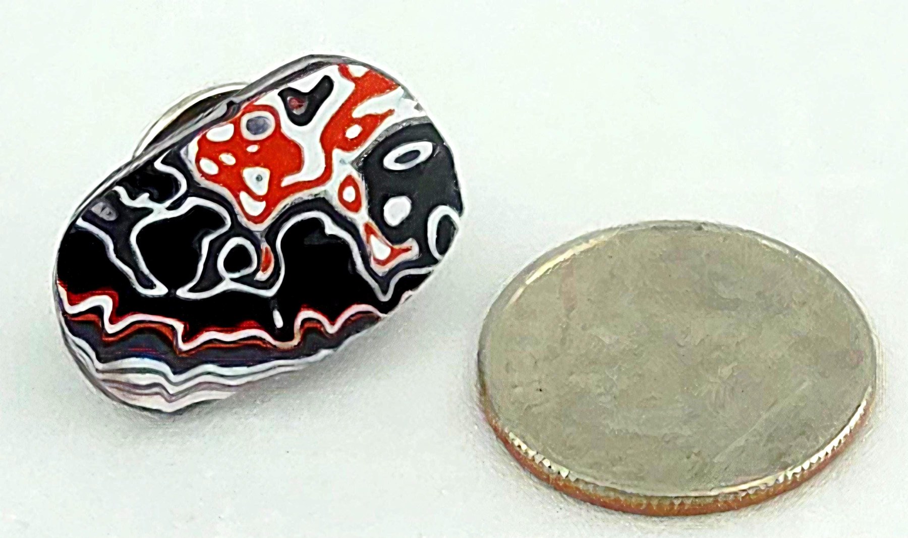 Hand Cut Fordite Tie Tack: Automotive History Lapel Pin for Car Lovers