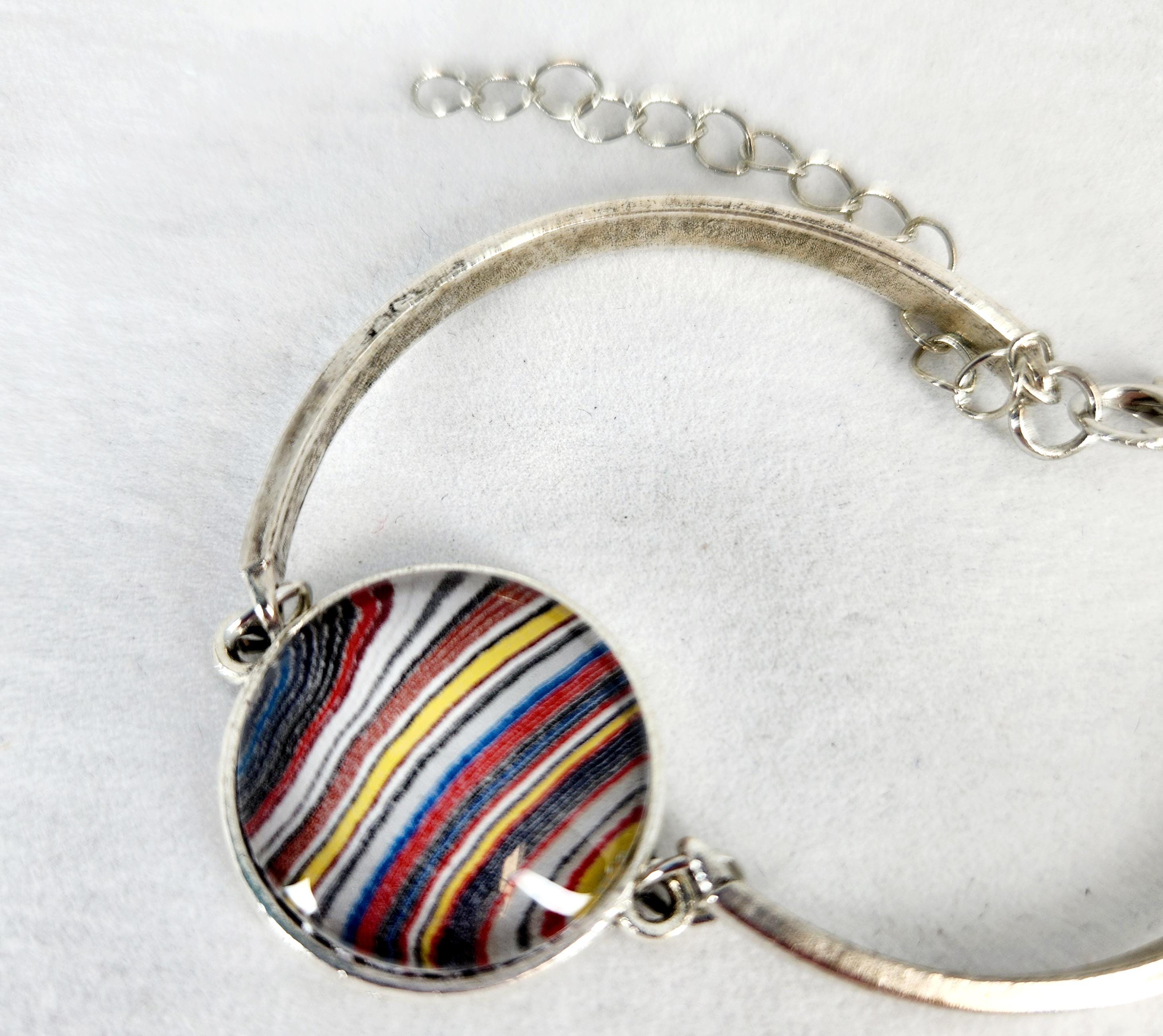 Ford Focus Fordite Bracelet Silver Plated /bridesmaid