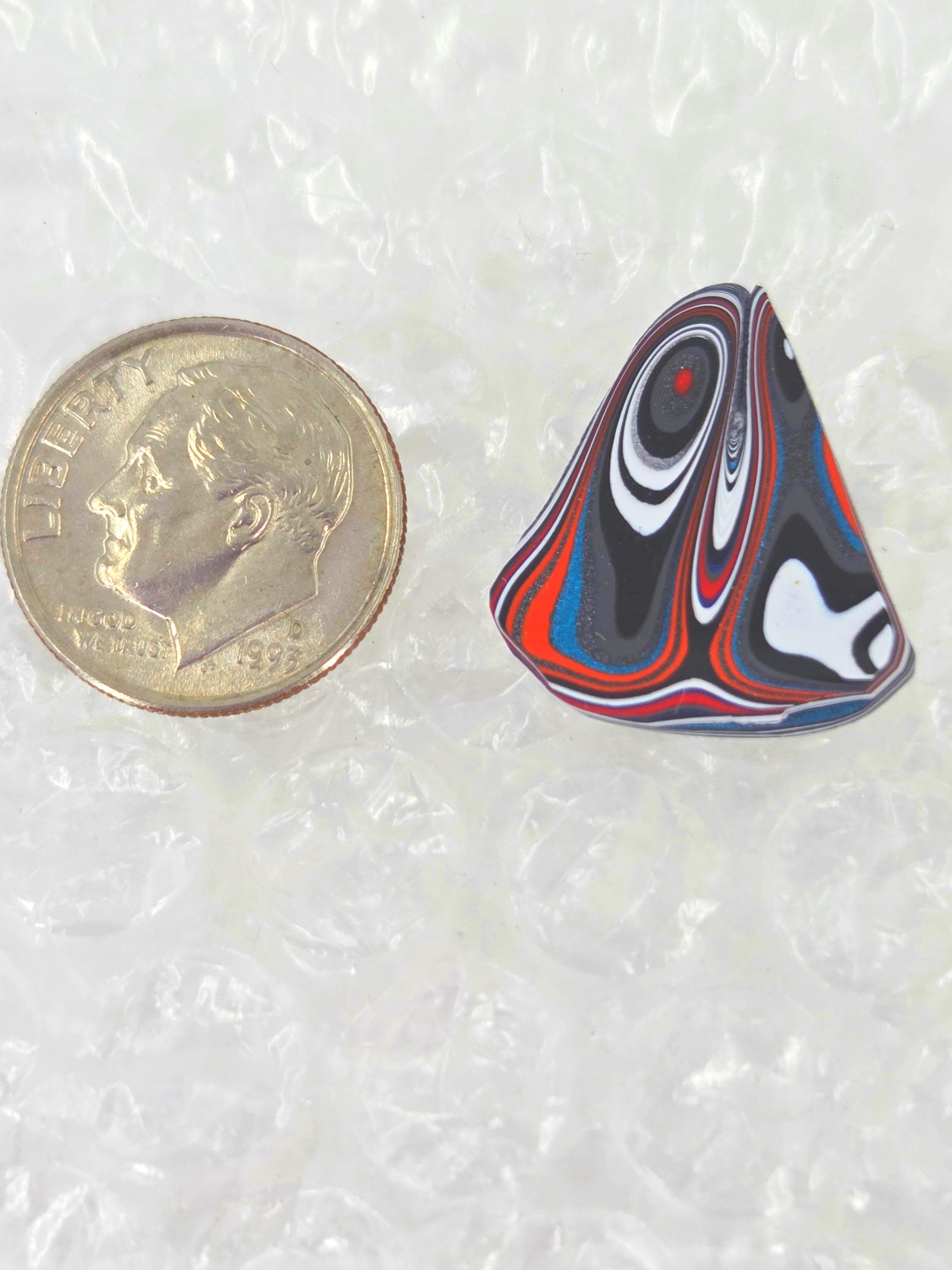 Hand Cut Fordite Tie Tack: One of a Kind Lapel Pin for Car Lovers