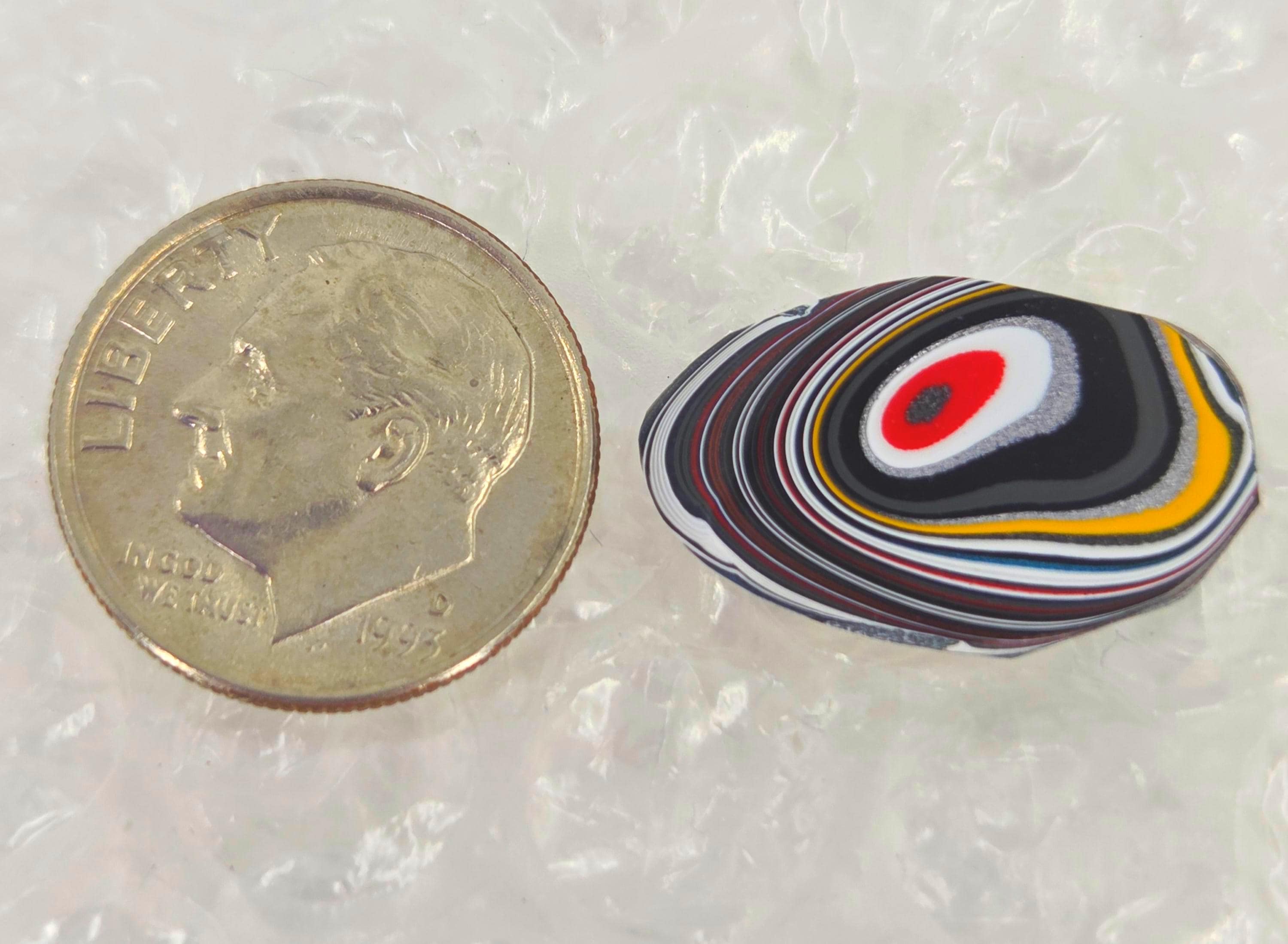 Hand Cut Fordite Tie Tack: One of a Kind Lapel Pin for Car Lovers