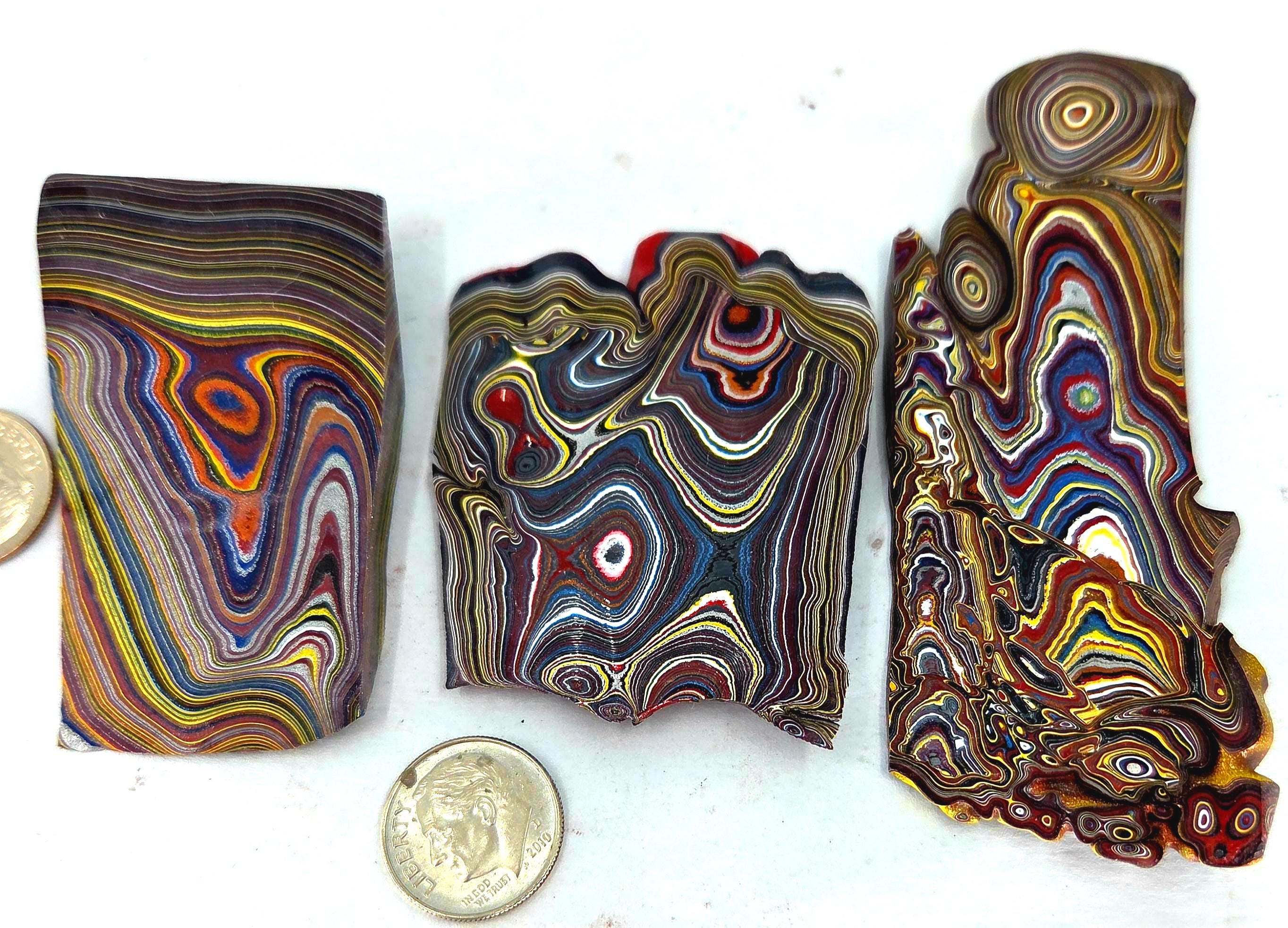 Three Corvette Fordite Small Slabs,  Jewelry Making
