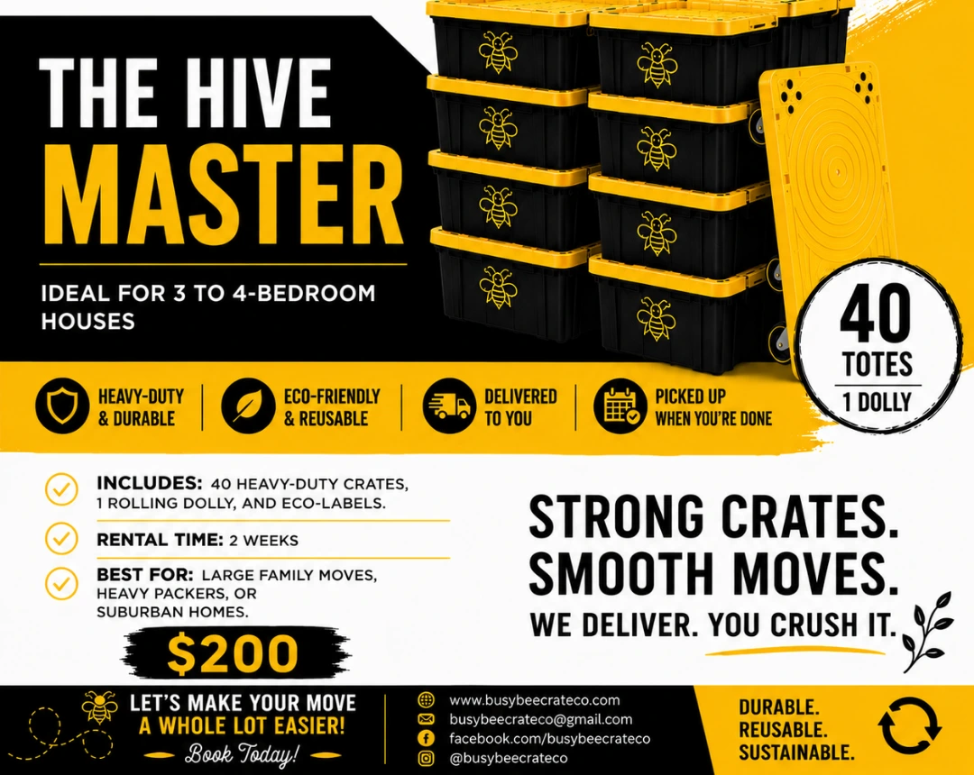 The Hive Master reusable moving crate package