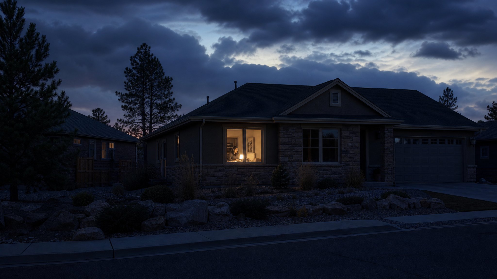 Northern Arizona home during an evening power outage
