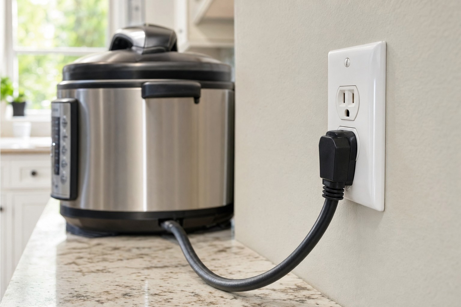 Kitchen appliance plugged directly into a wall outlet