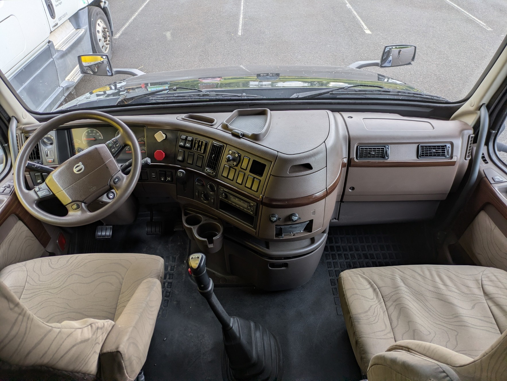 Driver area inside a M&M training truck